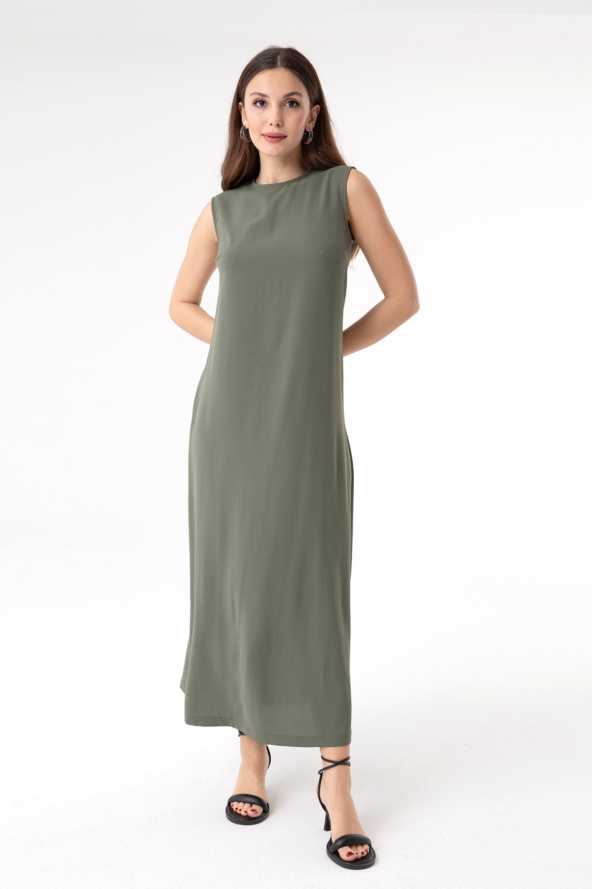 Kadın Kolsuz Basic İçlik Elbise - 10222ELB