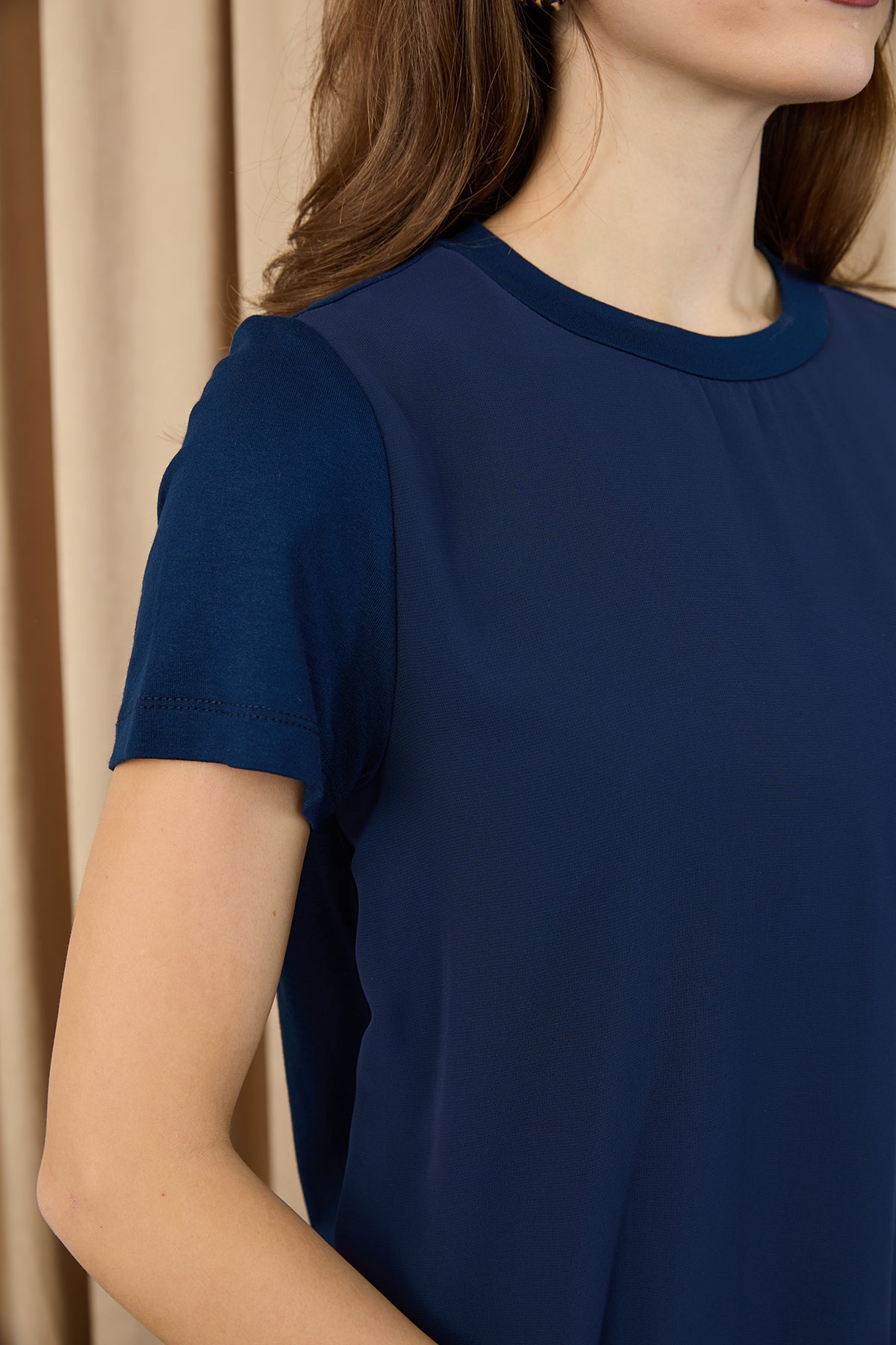 Kadın Basic Uzun T-Shirt -10271TUN