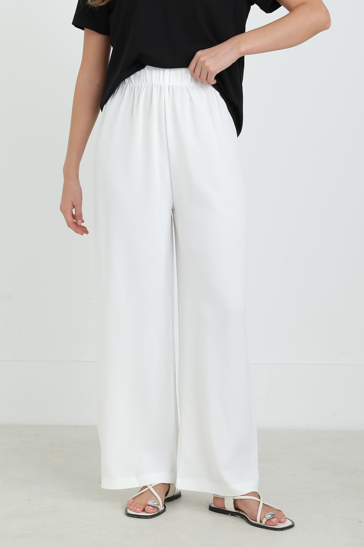 Kadın Geniş Paça Yüksek Bel Pantolon - 18103PNT