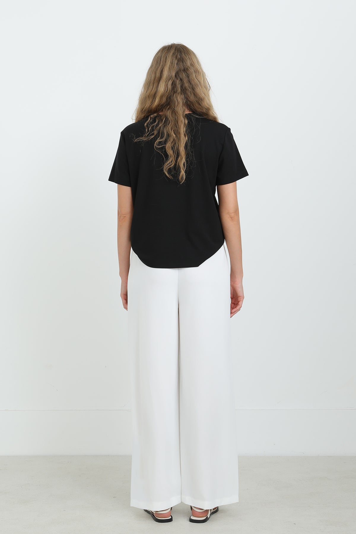 Kadın Geniş Paça Yüksek Bel Pantolon - 18103PNT