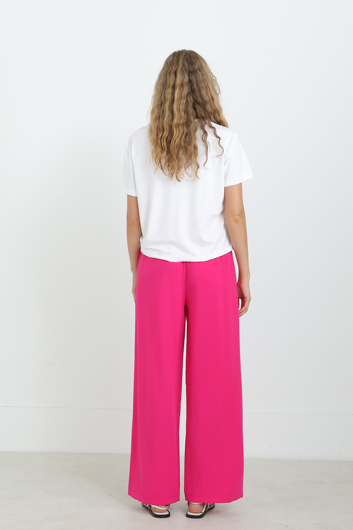 Kadın Geniş Paça Yüksek Bel Pantolon - 18103PNT