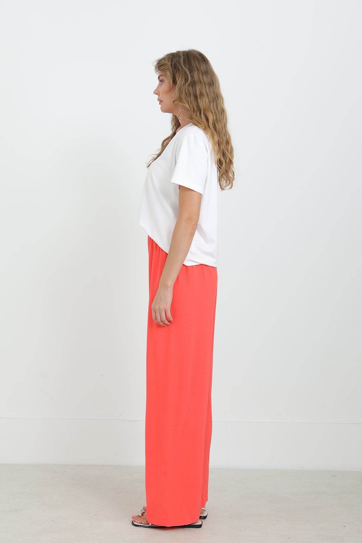 Kadın Geniş Paça Yüksek Bel Pantolon - 18103PNT