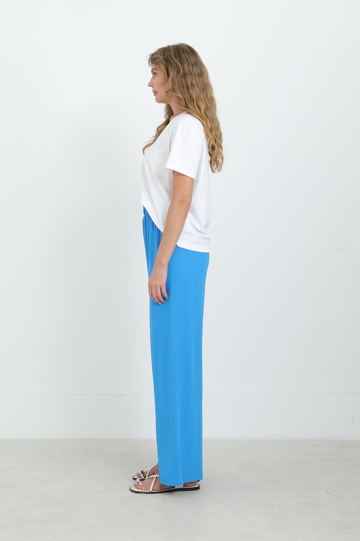 Kadın Geniş Paça Yüksek Bel Pantolon - 18103PNT