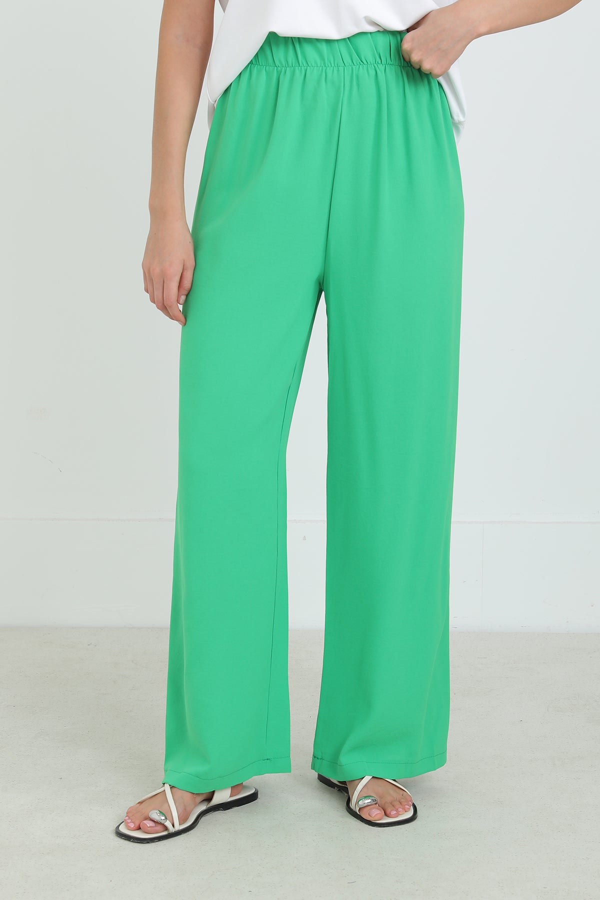 Kadın Geniş Paça Yüksek Bel Pantolon - 18103PNT