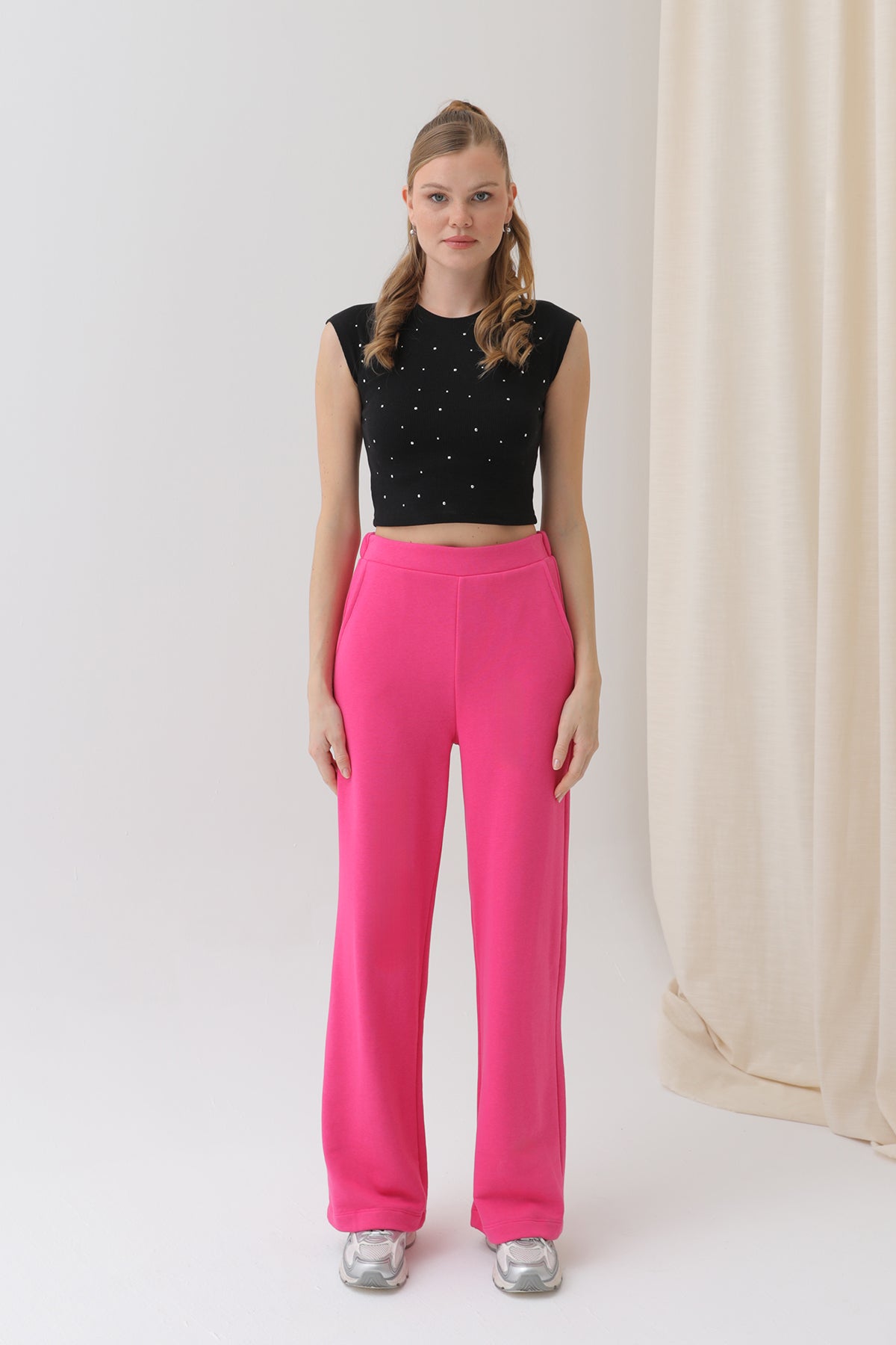 Kadın Geniş Paça Eşofman Altı - 18152PNT