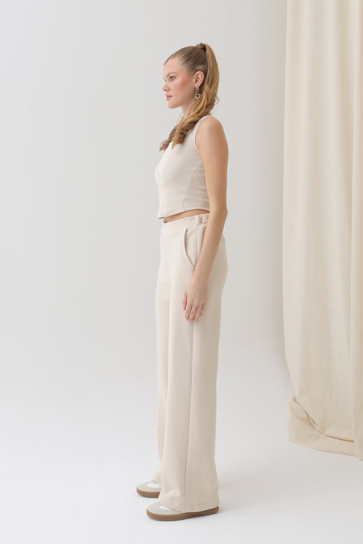 Kadın Geniş Paça Eşofman Altı - 18152PNT