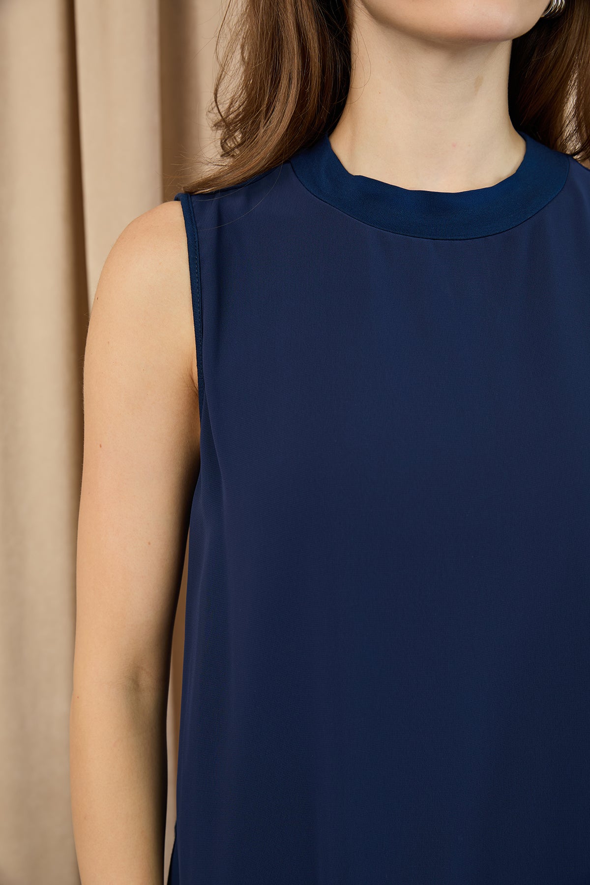 Kadın Kolsuz Tül Detaylı İçlik Tunik - 10270TUN