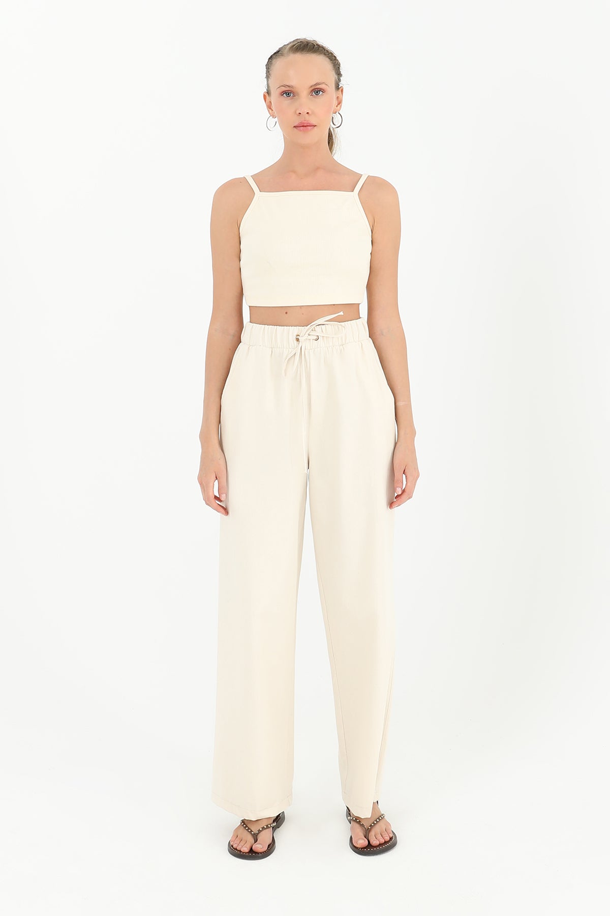 Kadın Cep Detaylı Kuşaklı Havuç Pantolon - 18179PNT