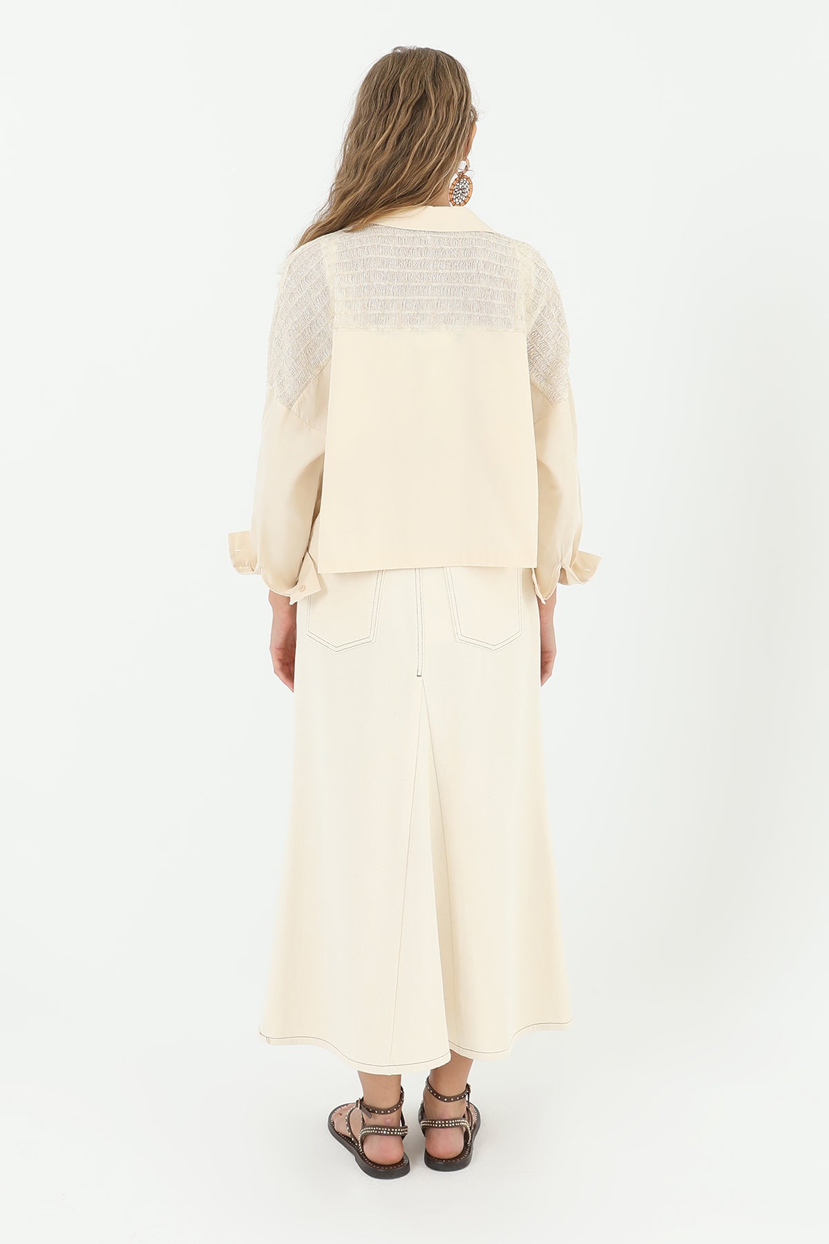 Kadın Önden Parçalı Etek - 18186ETK