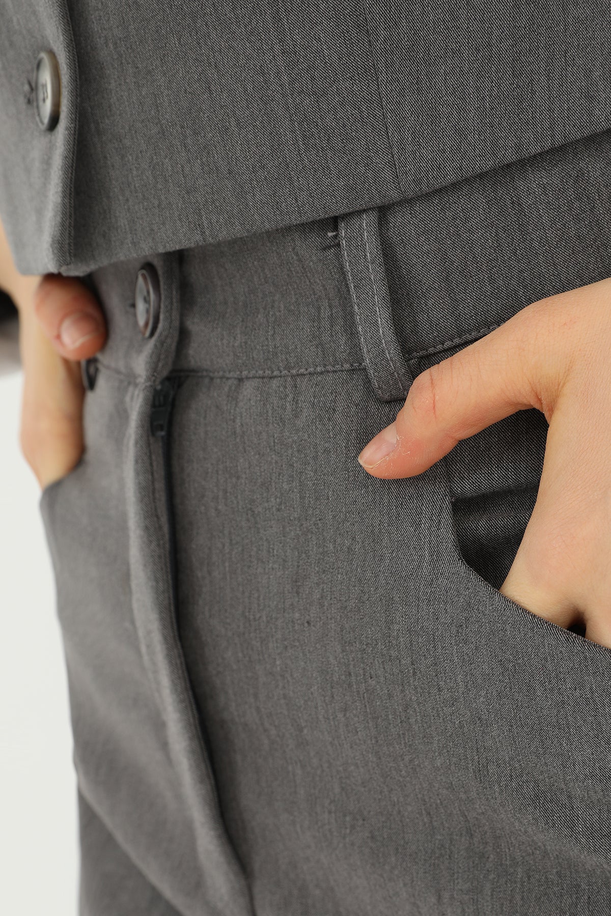 Kadın Önü Yırtmaçlı Kumaş Etek - 31607ETK