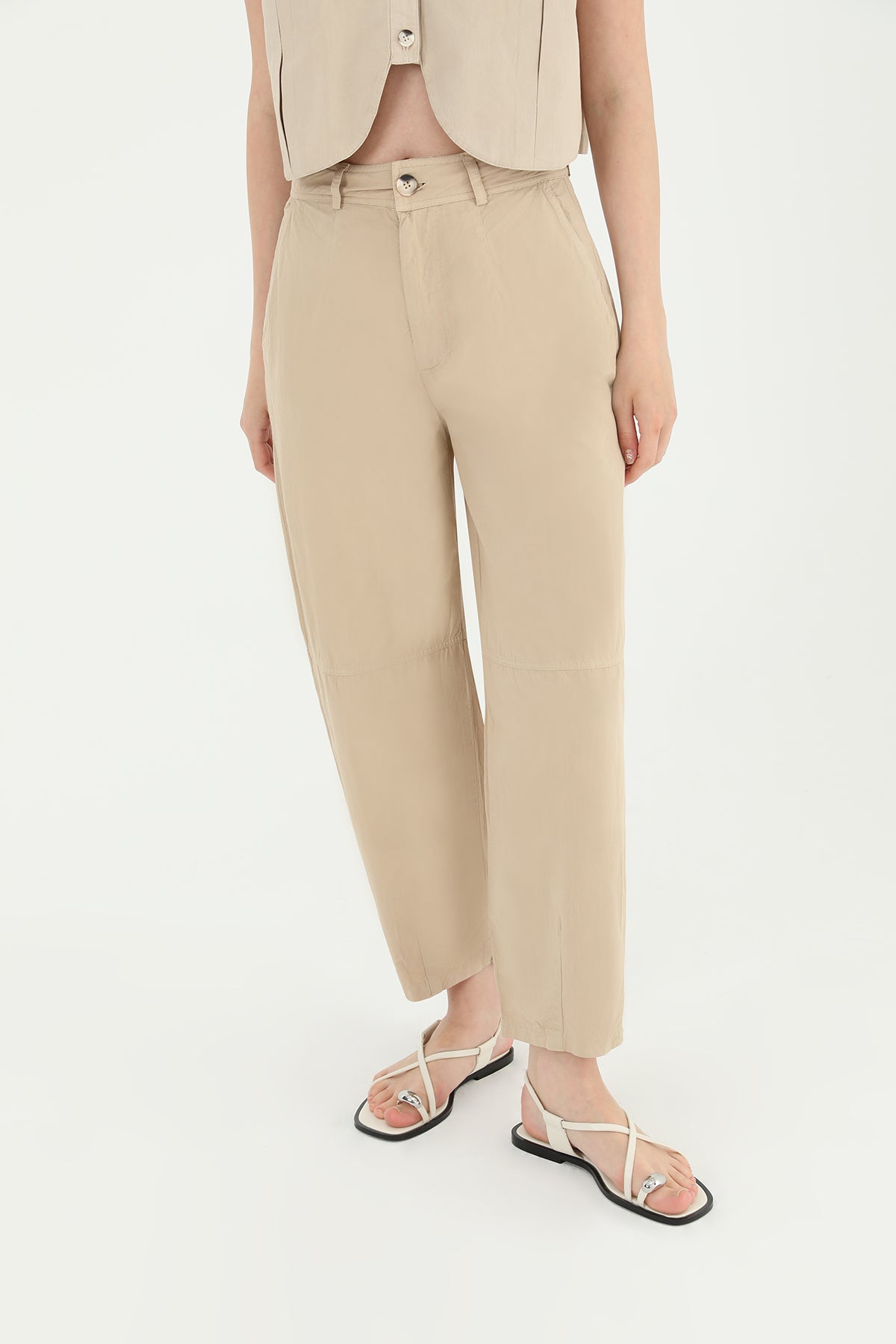 Kadın Yüksek Bel Cepli Pantolon - 31710PNT