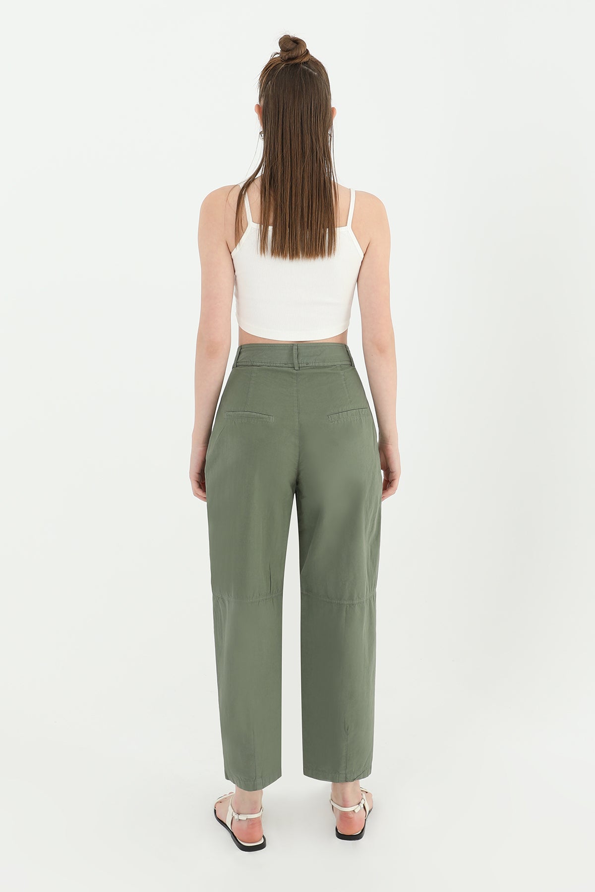 Kadın Yüksek Bel Cepli Pantolon - 31710PNT