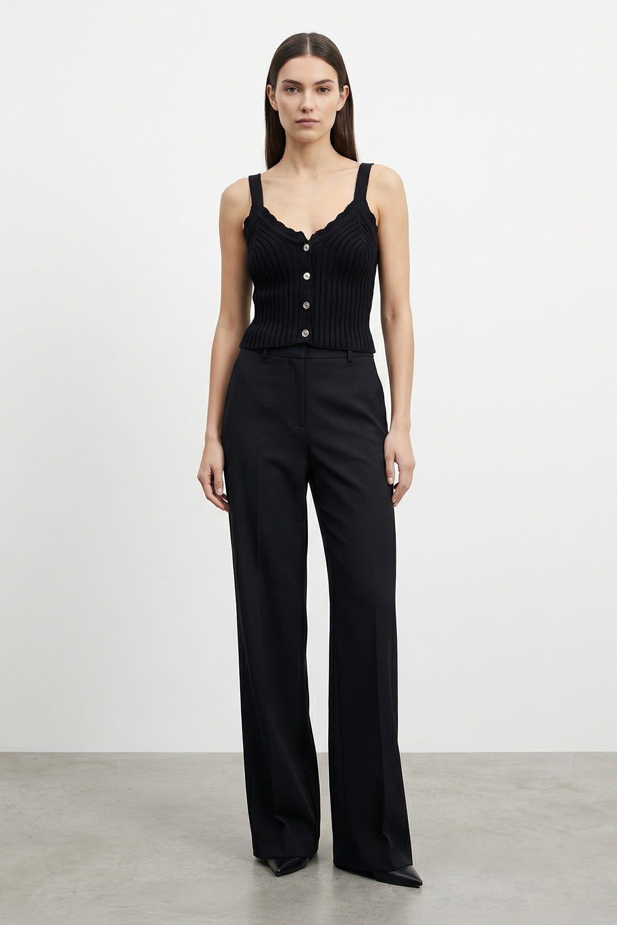 Kadın Askılı Triko Bluz - 31725BLZ