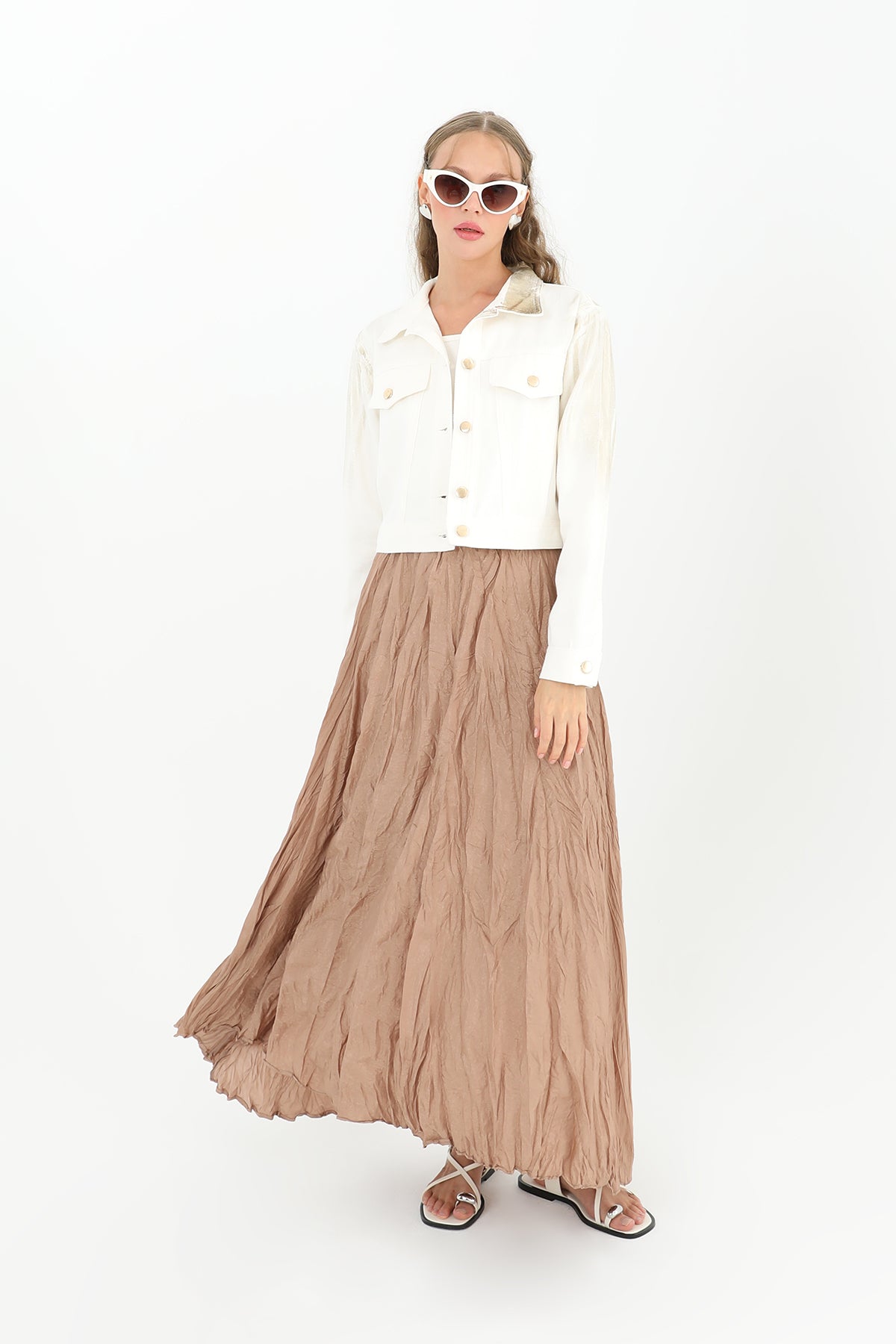 Kadın Varaklı Kısa Ceket -24S-31797CKT