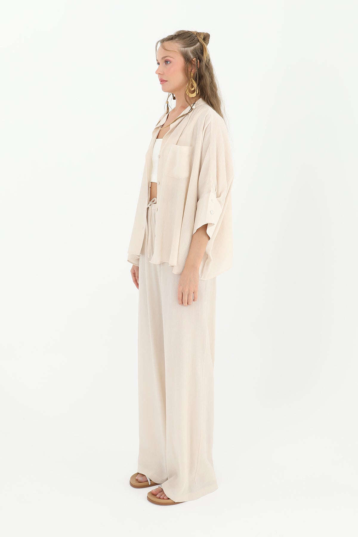 Женский С завязкой на талии Много Брюки - 31890PNT