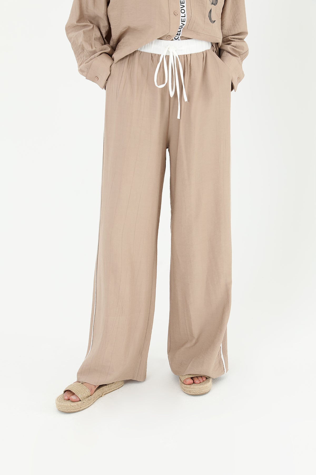 Kadın Beli Lastikli Bol Pantolon - 31904PNT