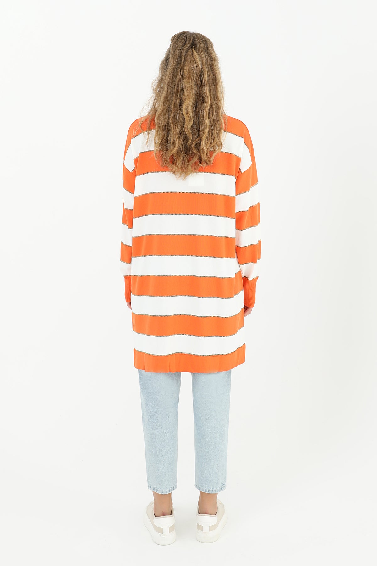 Kadın Çizgili Uzun Kollu Tunik - 10549TUN