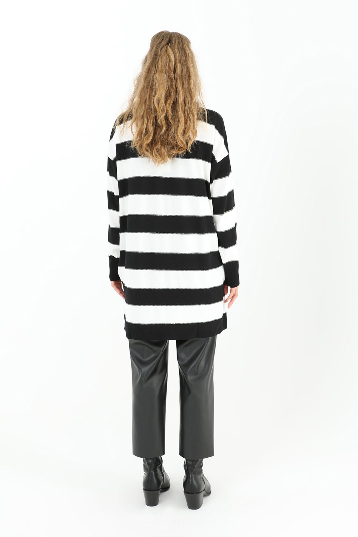 Kadın Çizgili Uzun Kollu Tunik - 10549TUN