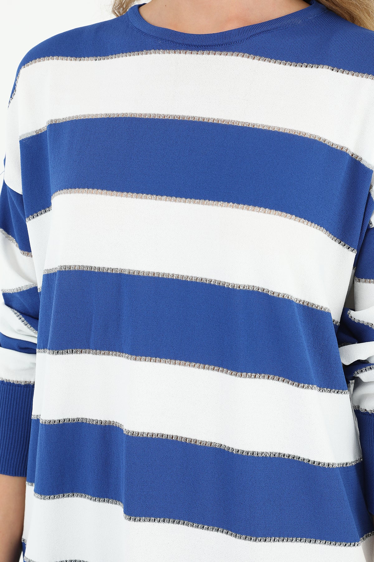 Kadın Çizgili Uzun Kollu Tunik - 10549TUN