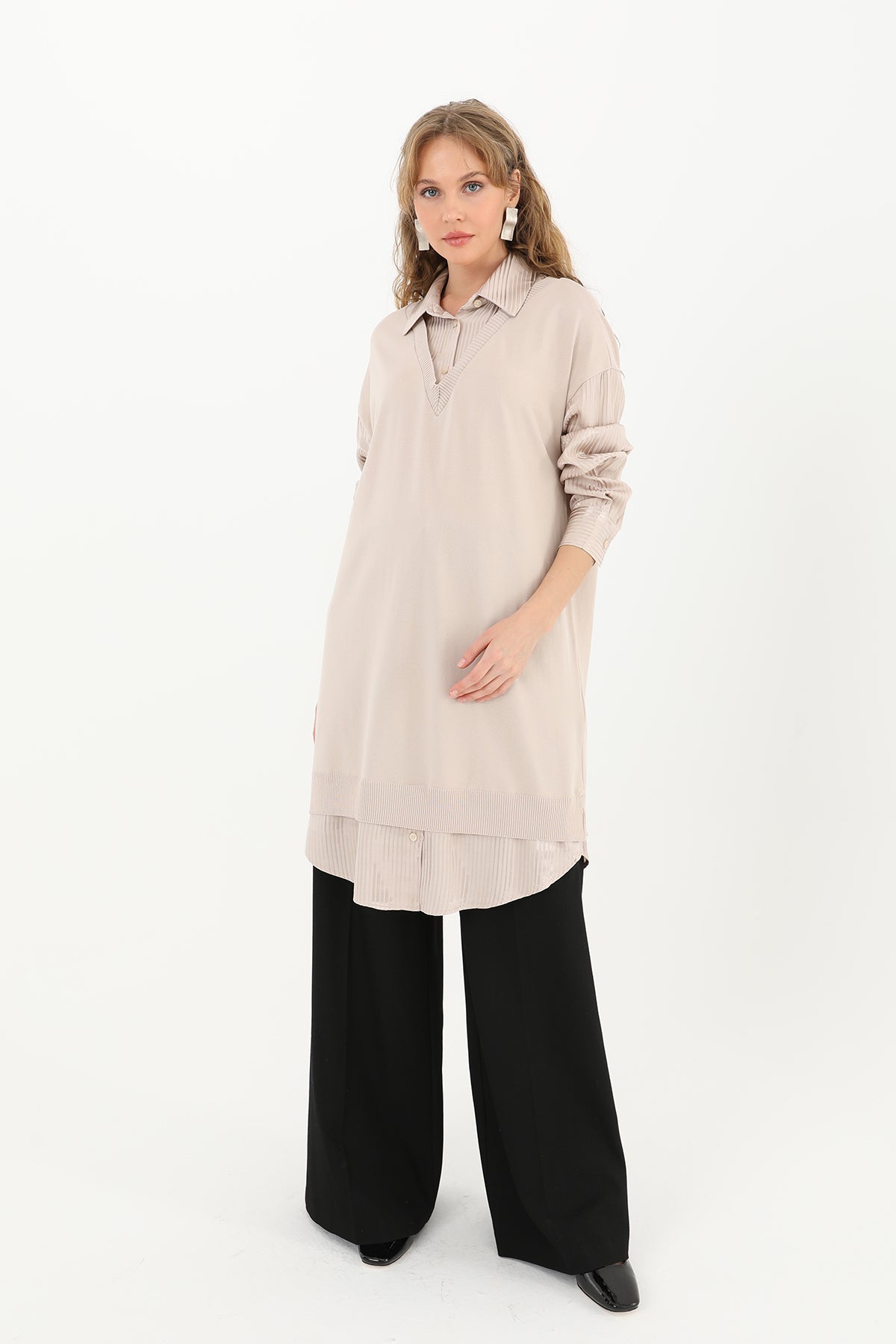Kadın Gömlek Detaylı Tunik - 10578TUN