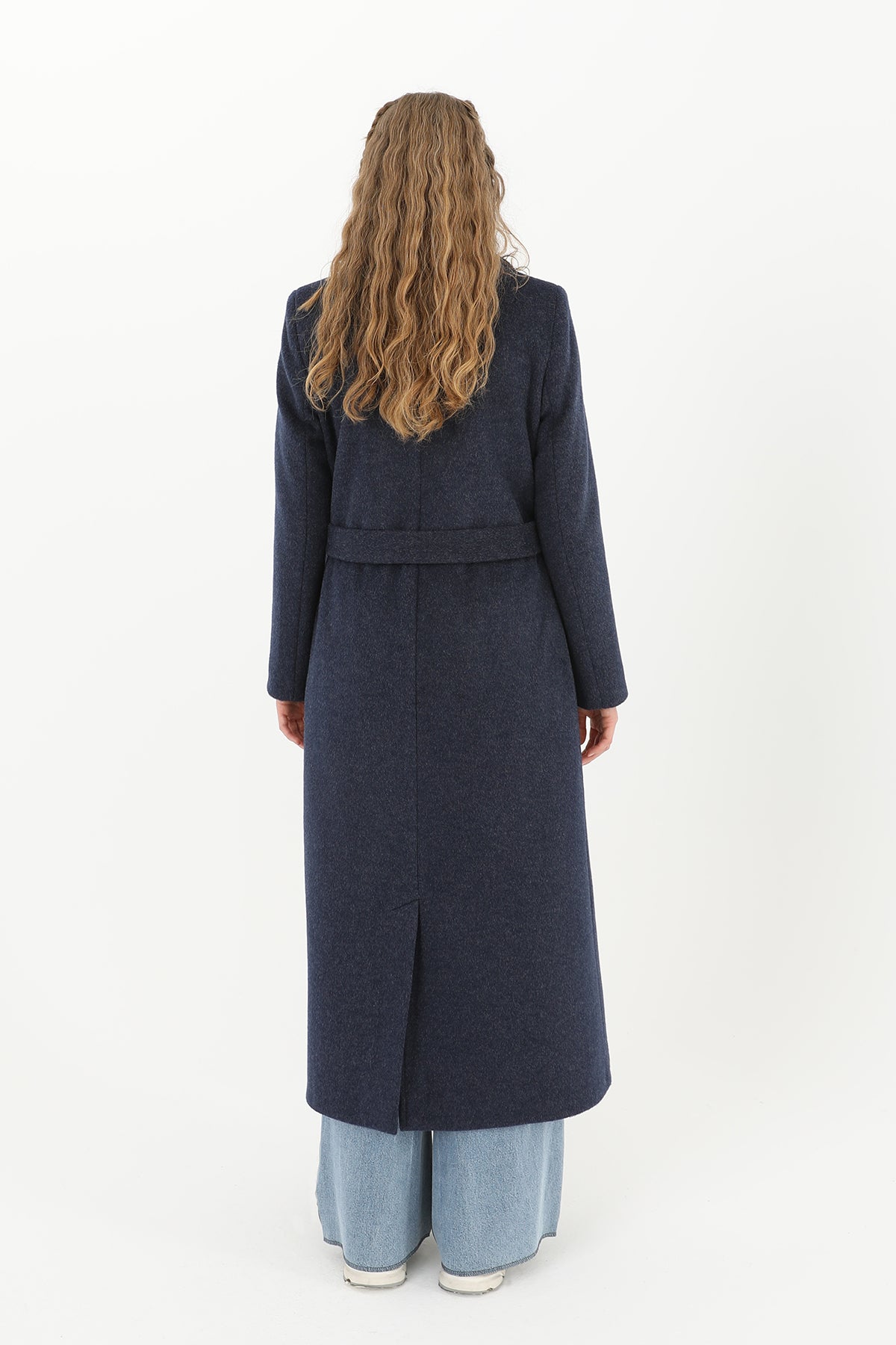 Kadın Kruvaze Yaka Kuşaklı Kaban - 15170KBN