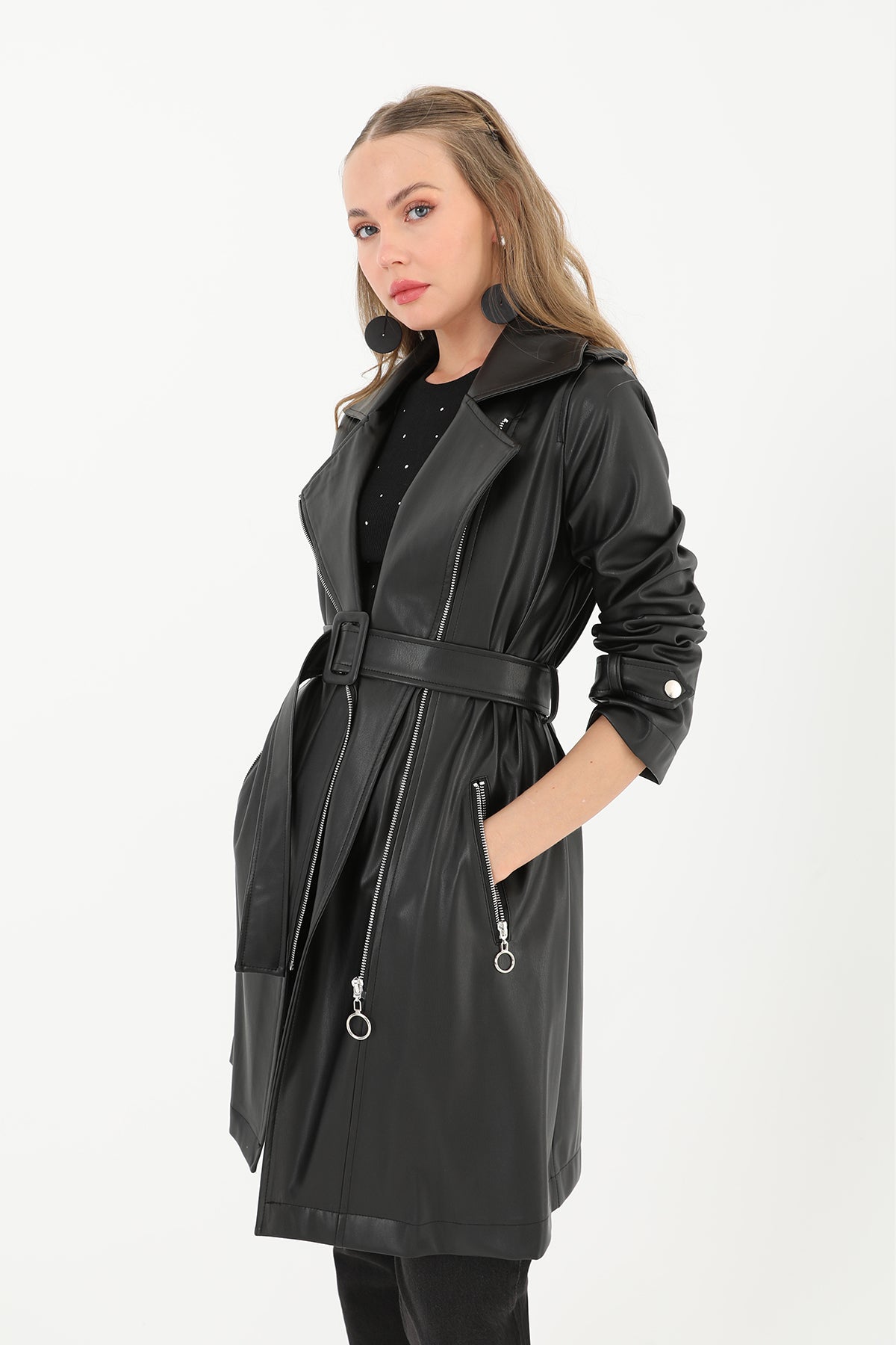 Kısa Deri Ceket - 15184TRC