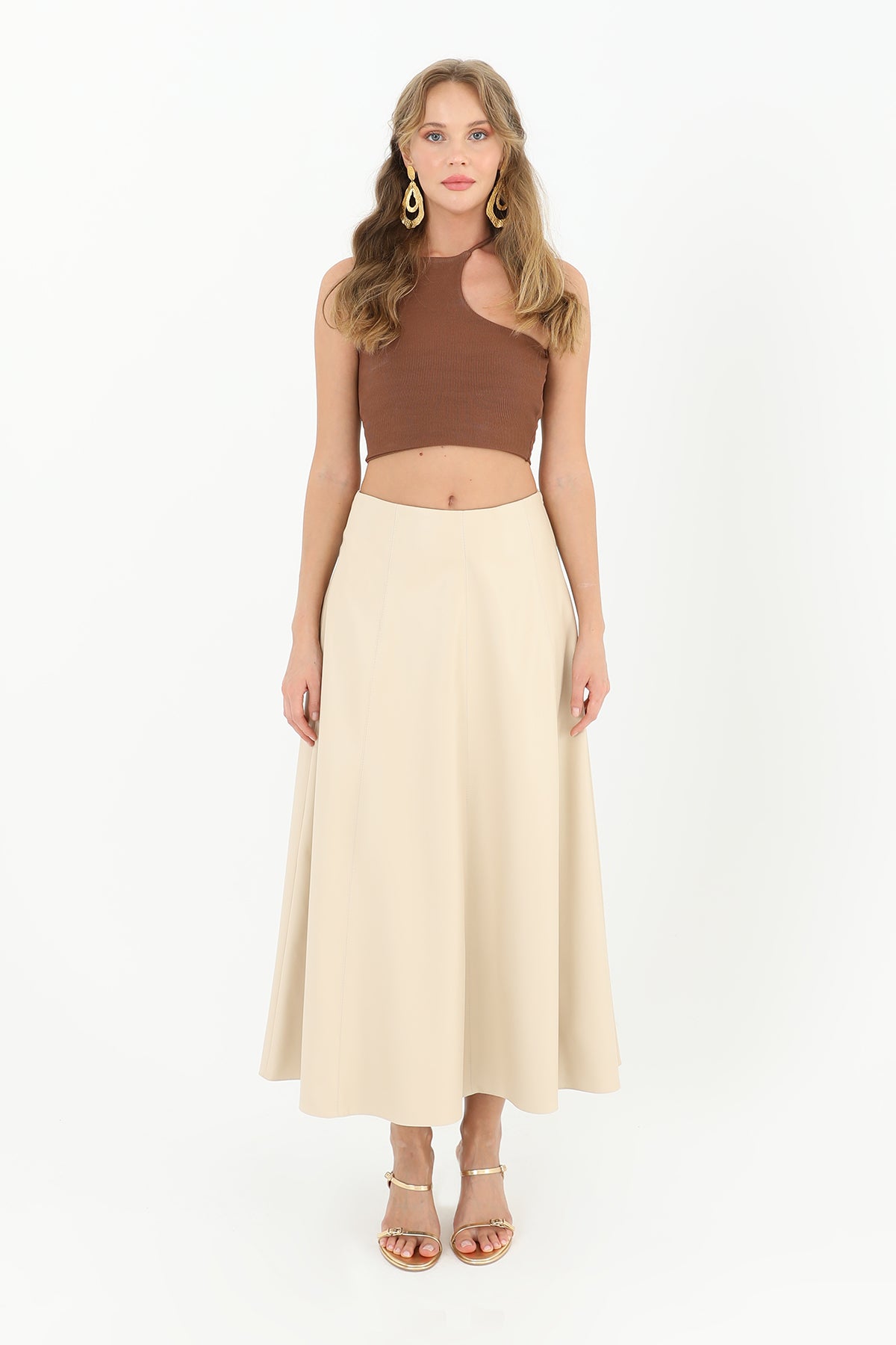 Kadın Parçalı Kloş Etek - 18202ETK