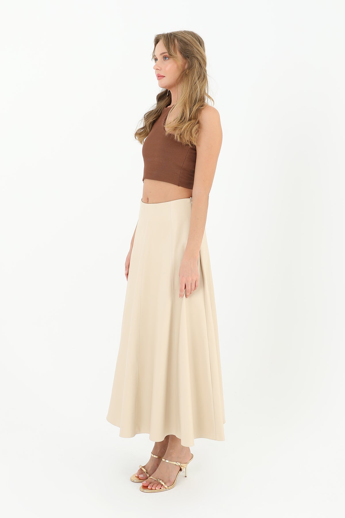 Kadın Parçalı Kloş Etek - 18202ETK