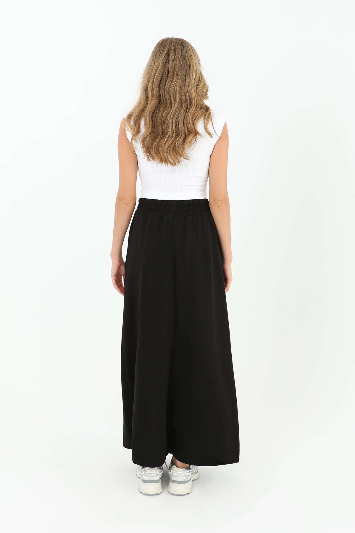 Kadın Beli Lastikli Uzun Etek - 18207ETK