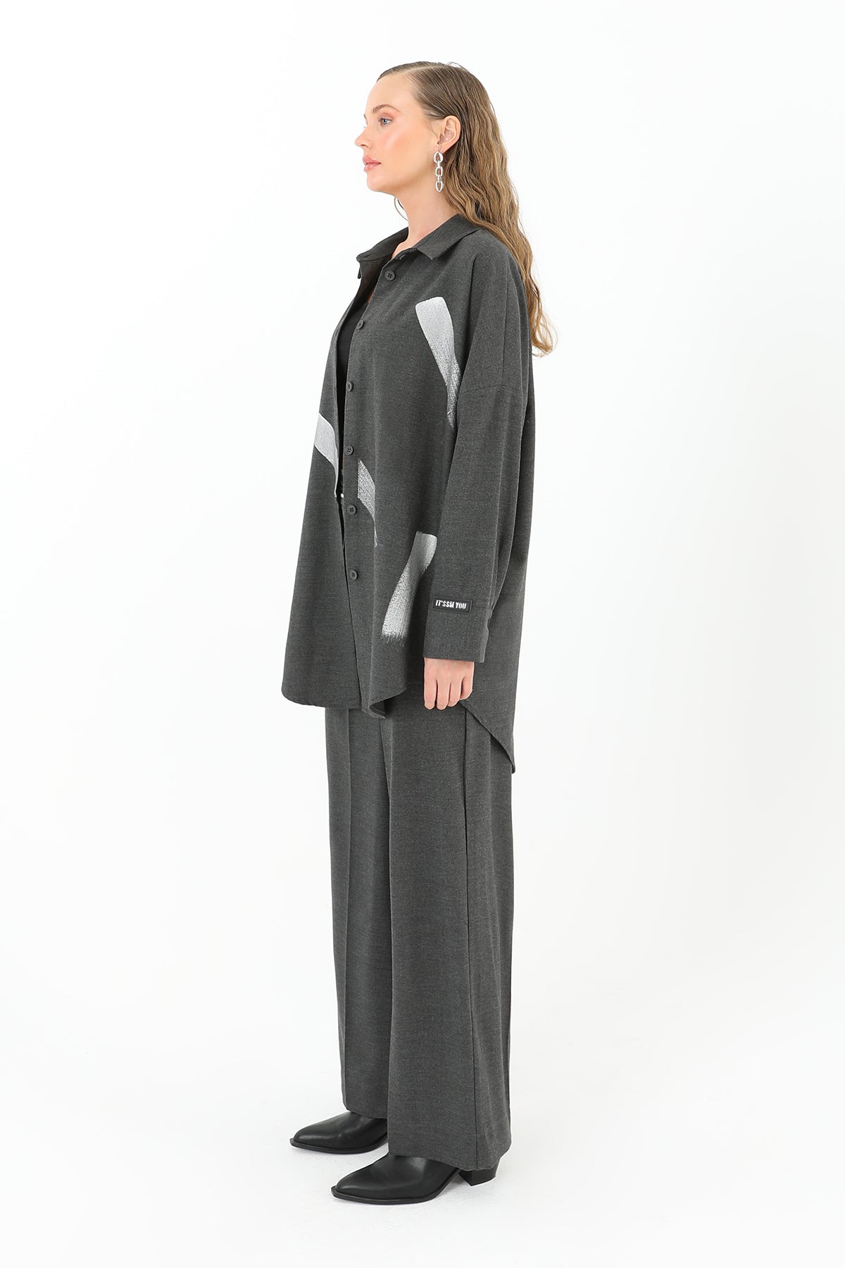 Kadın Baskı Desenli Gömlek - 31984GML