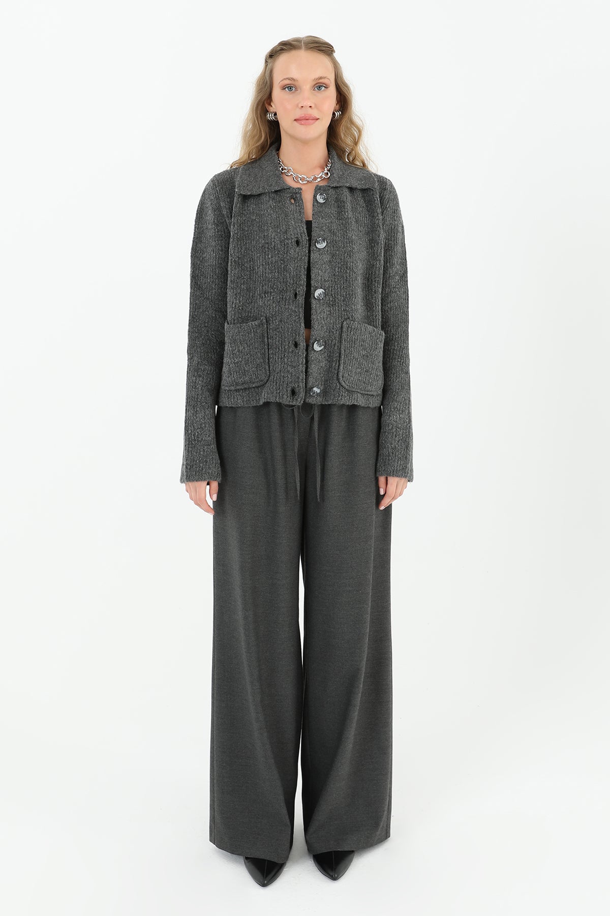 Triko Düğmeli Bluz - 32012BLZ