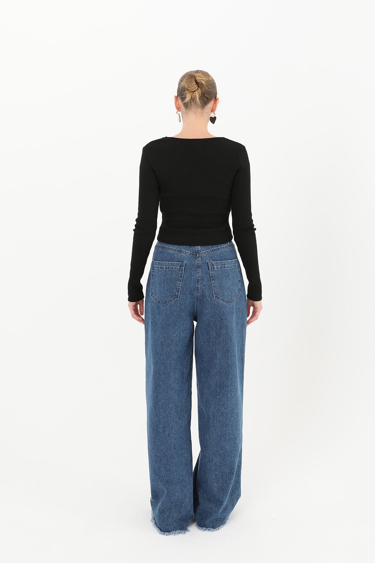 Kadın Ribanalı Denim Bluz - 32029BLZ