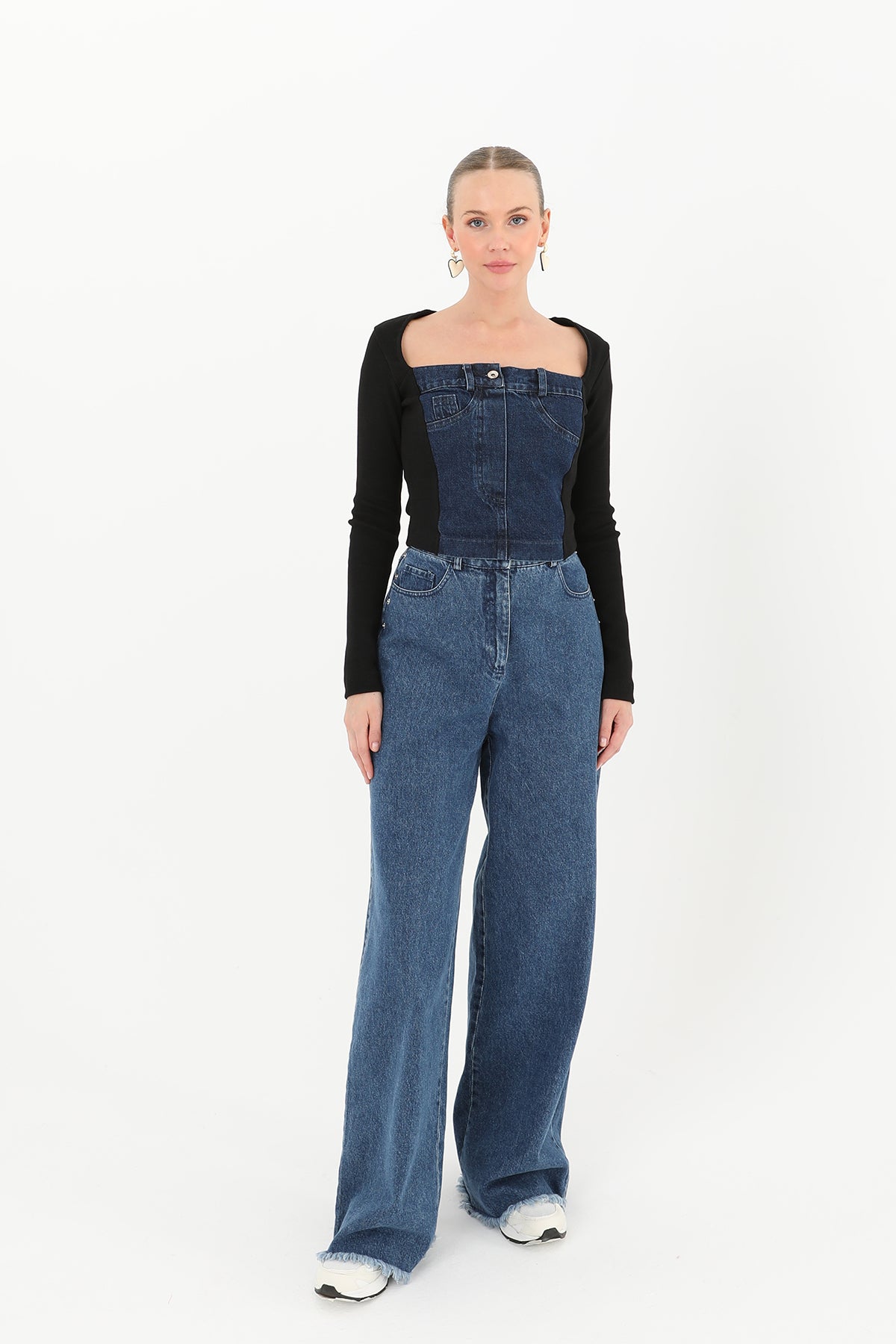 Kadın Ribanalı Denim Bluz - 32029BLZ