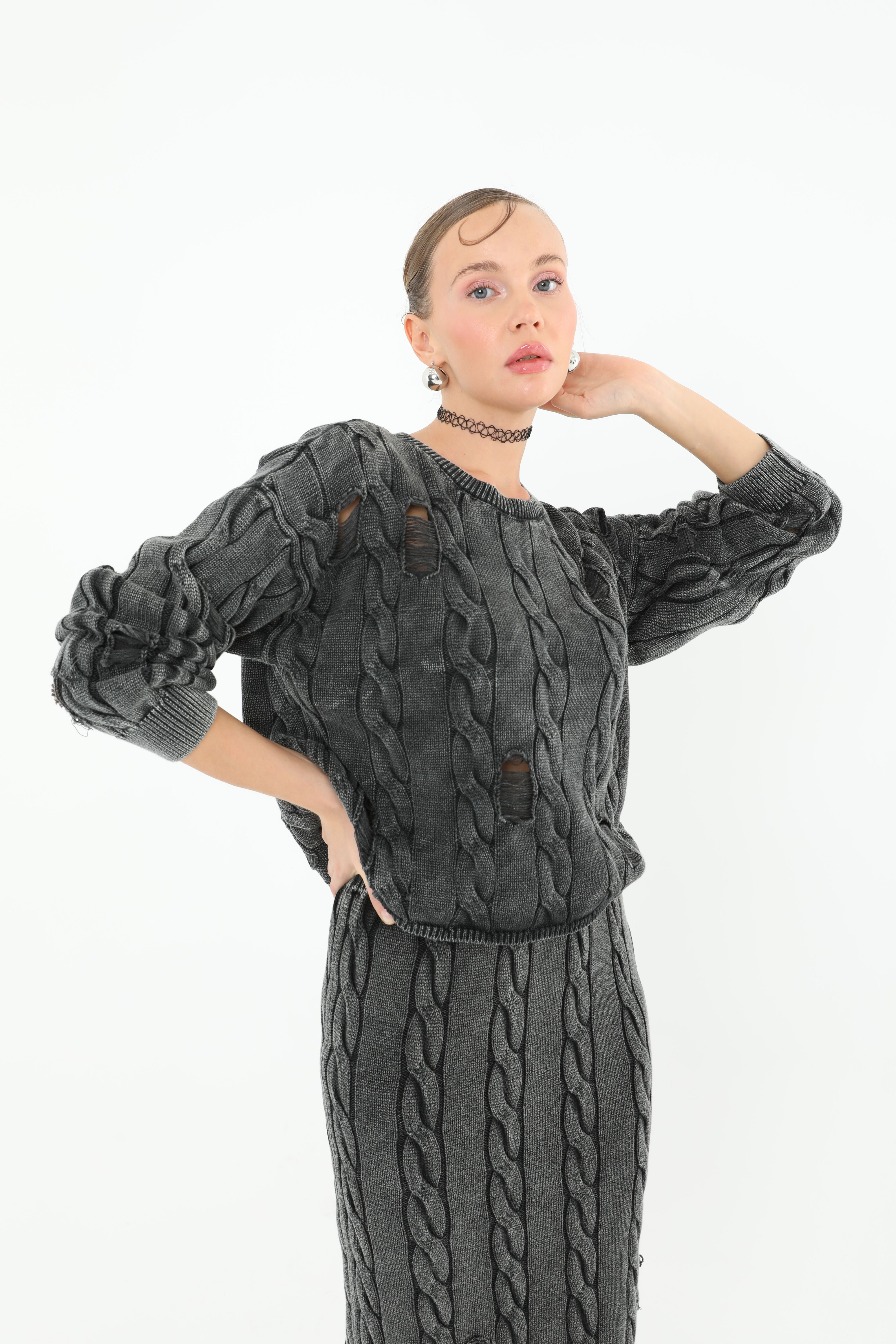 Triko Uzun Kollu Kazak - 32031BLZ