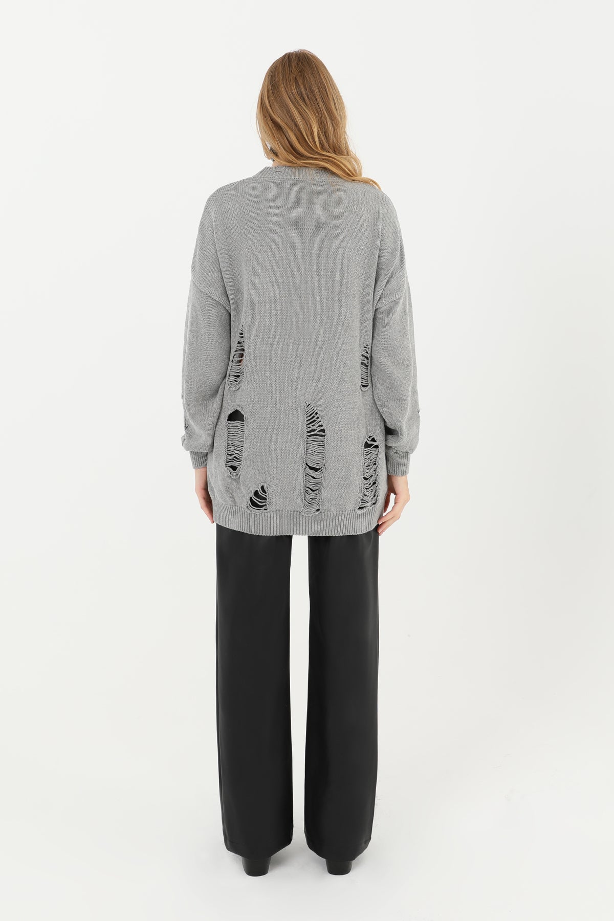 Kadın Yırtıklı Triko Tunik - 32034TUN