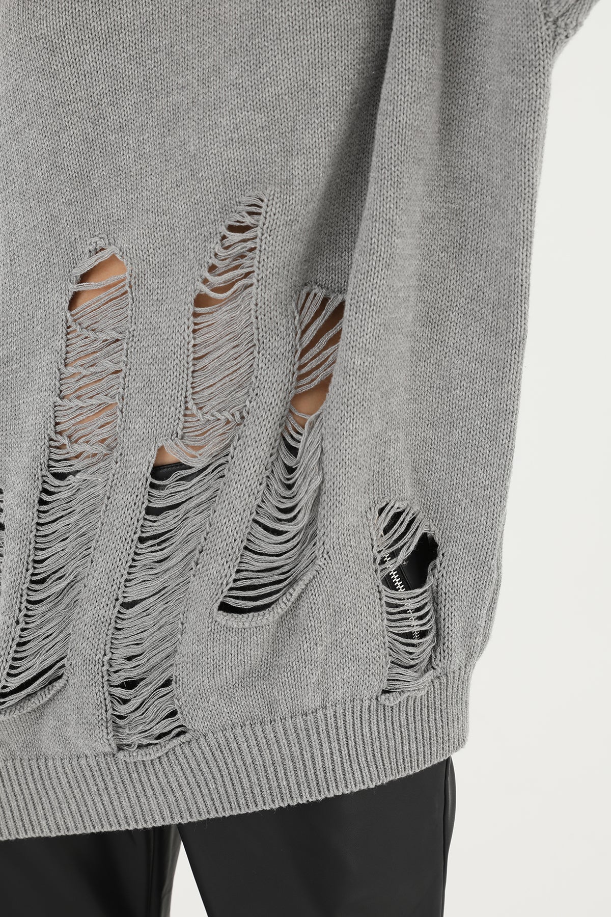 Kadın Yırtıklı Triko Tunik - 32034TUN