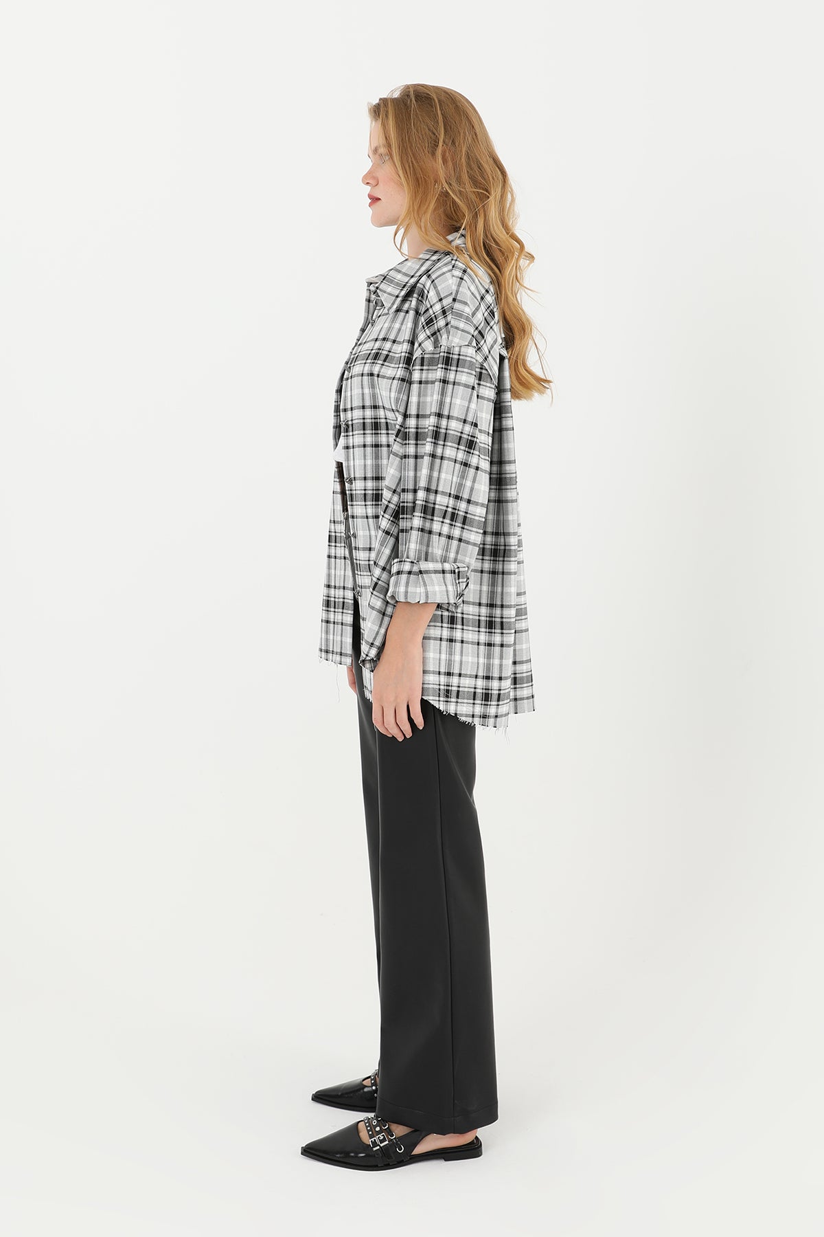 Kadın Ekose Gömlek - 32083GML