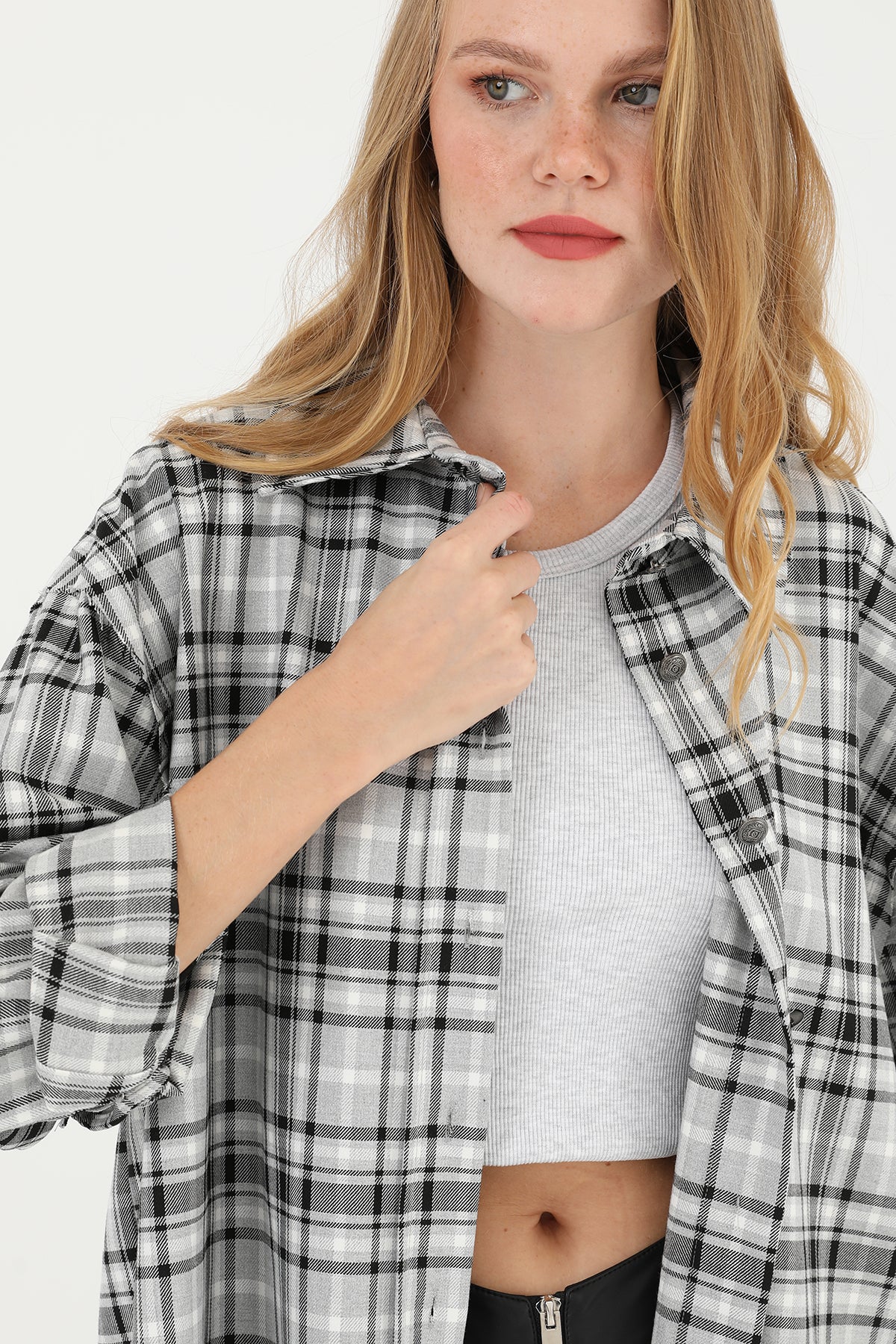 Kadın Ekose Gömlek - 32083GML