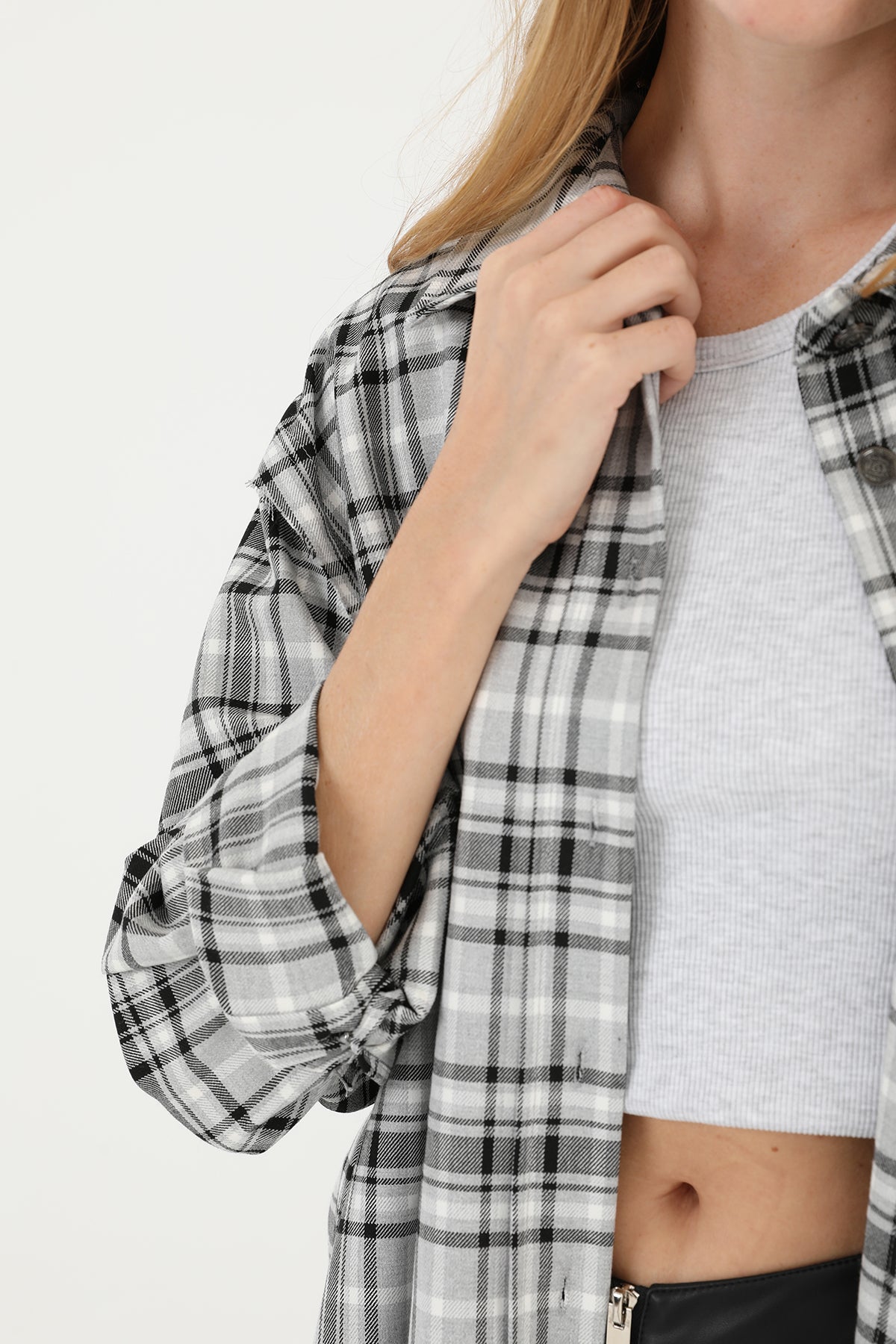 Kadın Ekose Gömlek - 32083GML