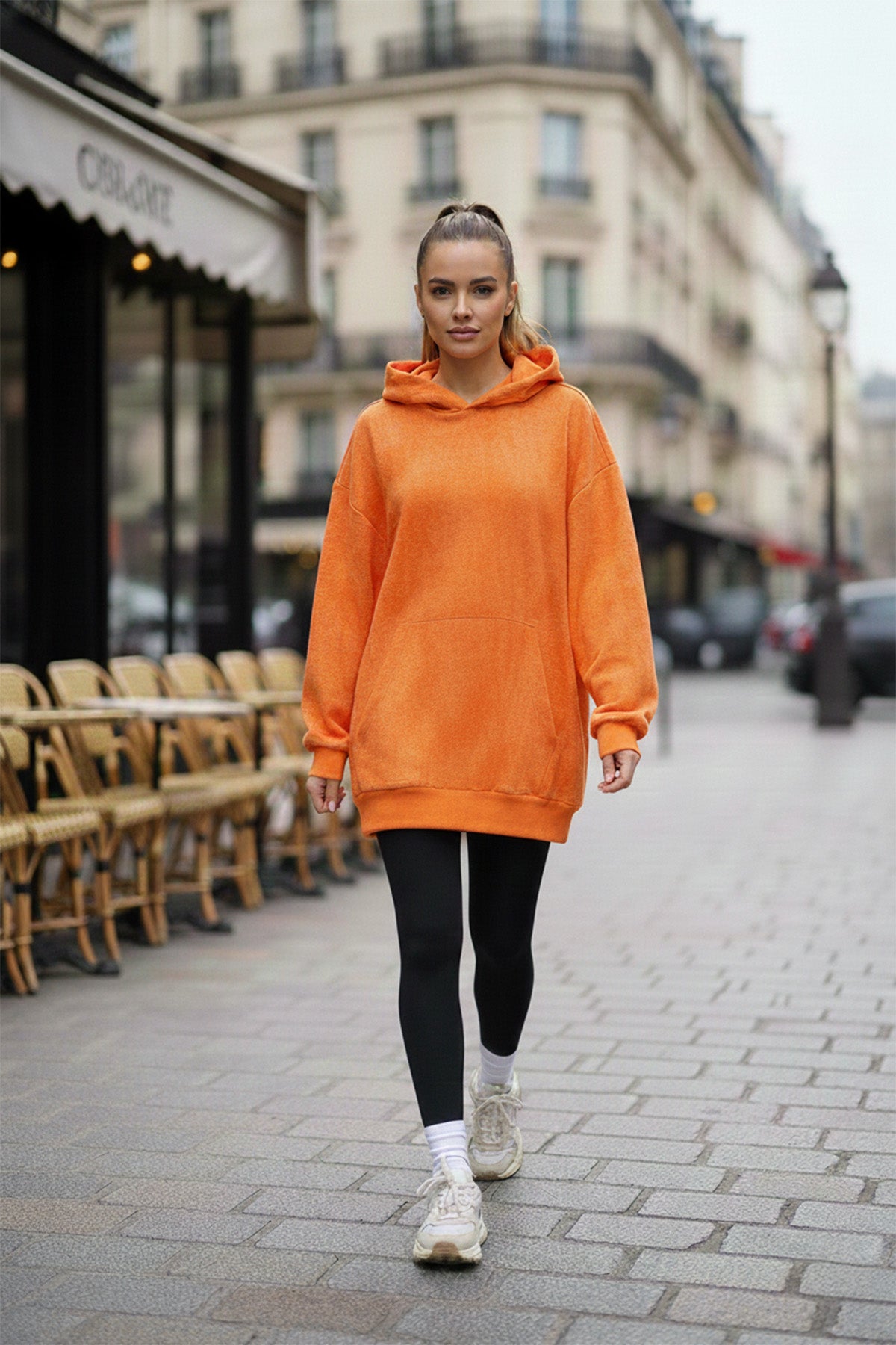 Kadın Kapüşonlu Baskılı Sweatshirt -32135SWT