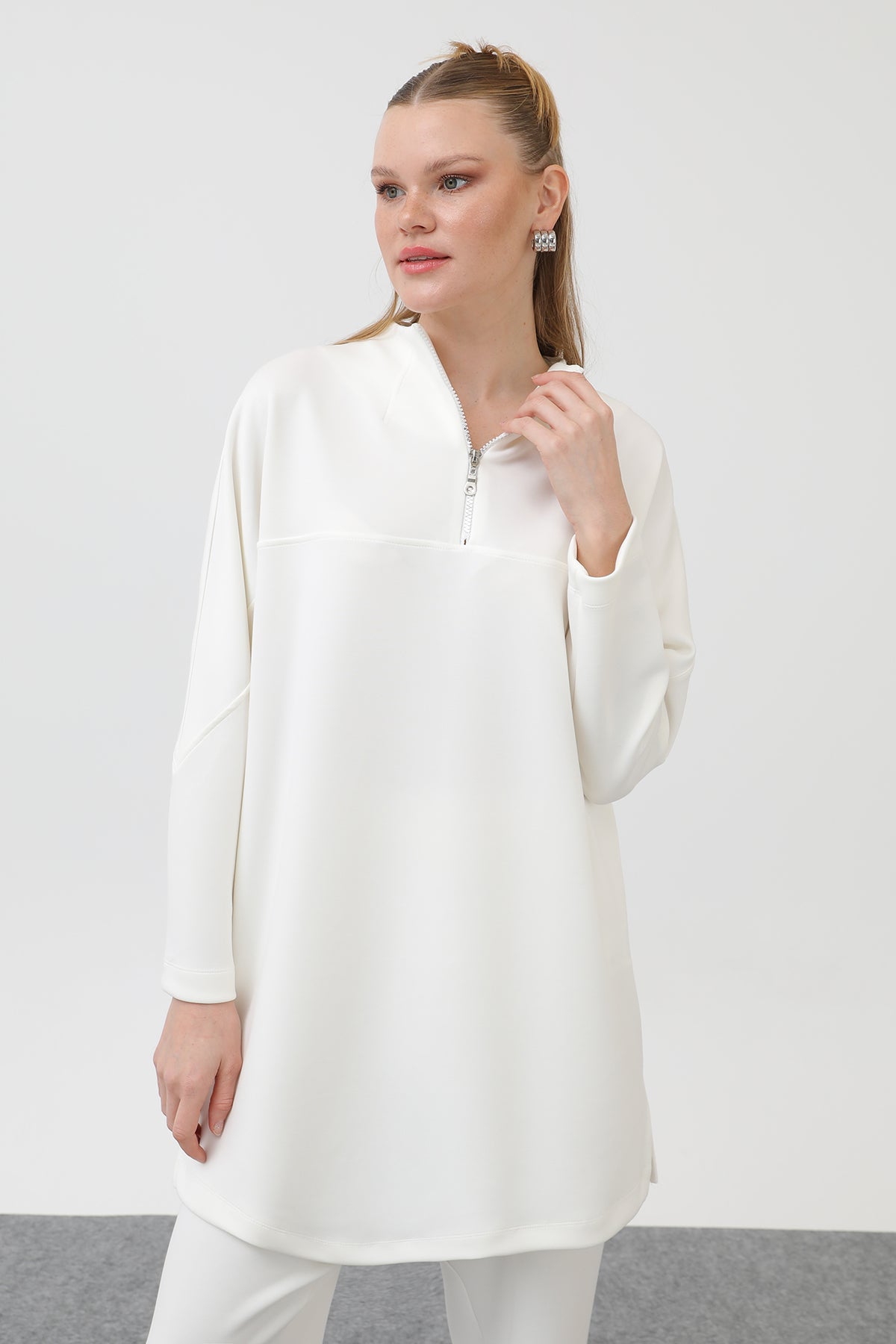 Kadın Önü Fermuar Detaylı Tunik - 10611TUN