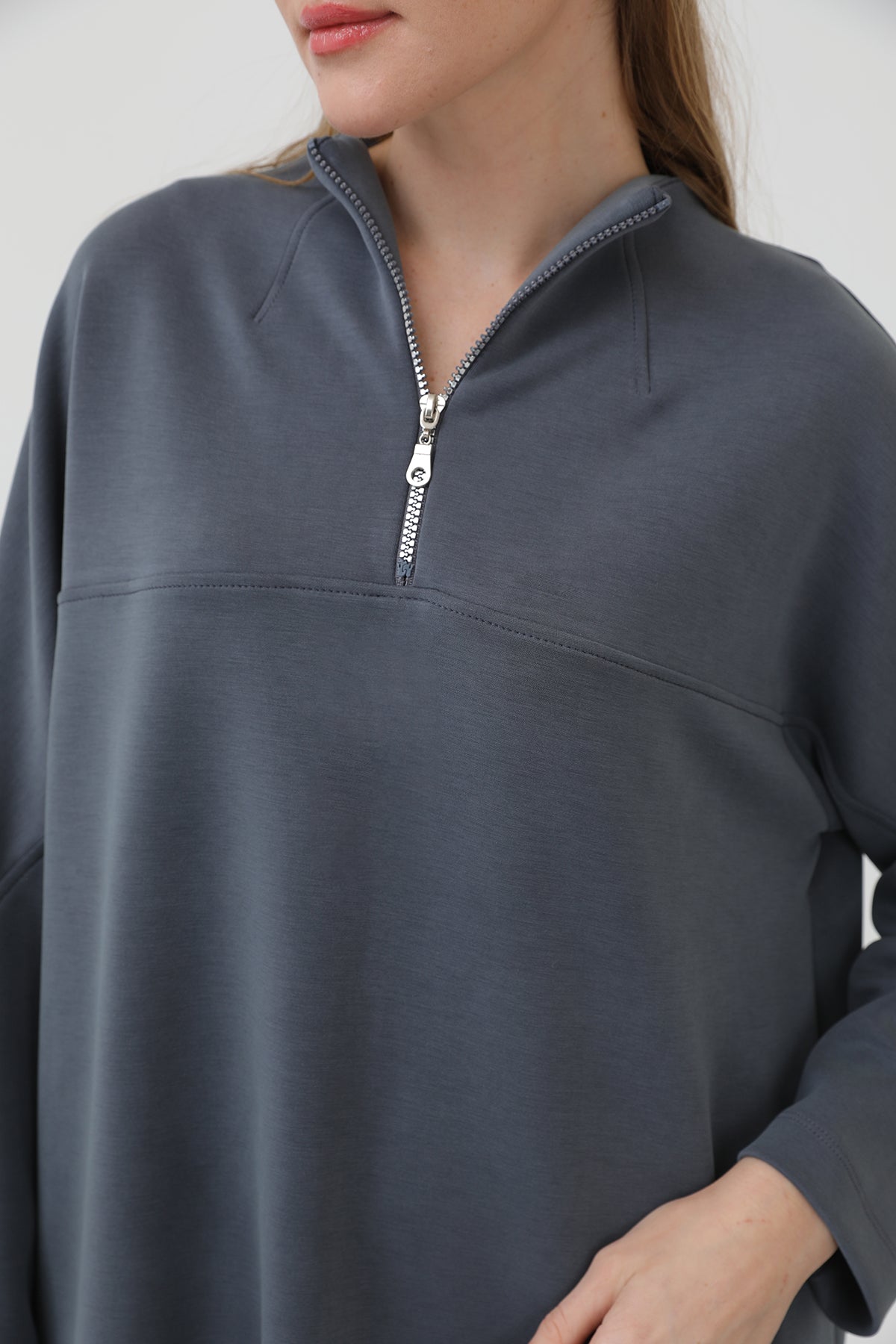 Kadın Önü Fermuar Detaylı Tunik - 10611TUN