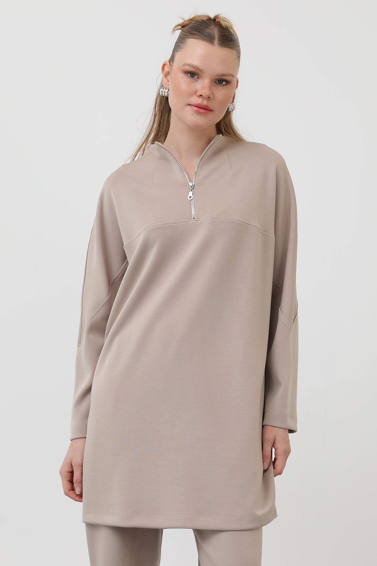 Kadın Önü Fermuar Detaylı Tunik - 10611TUN