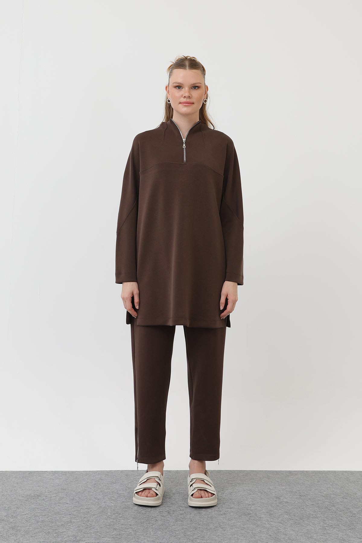 Kadın Önü Fermuar Detaylı Tunik - 10611TUN