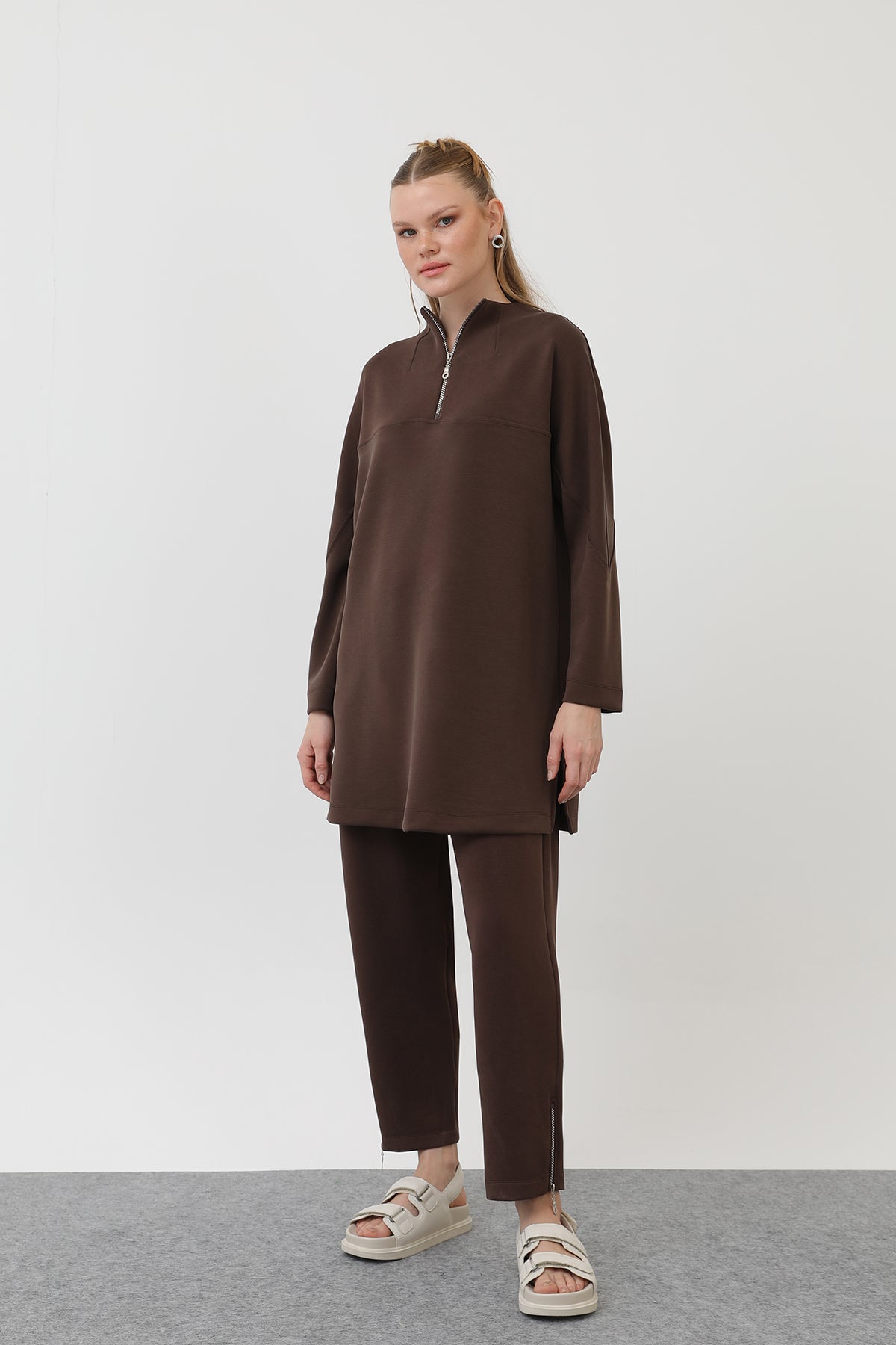 Kadın Önü Fermuar Detaylı Tunik - 10611TUN