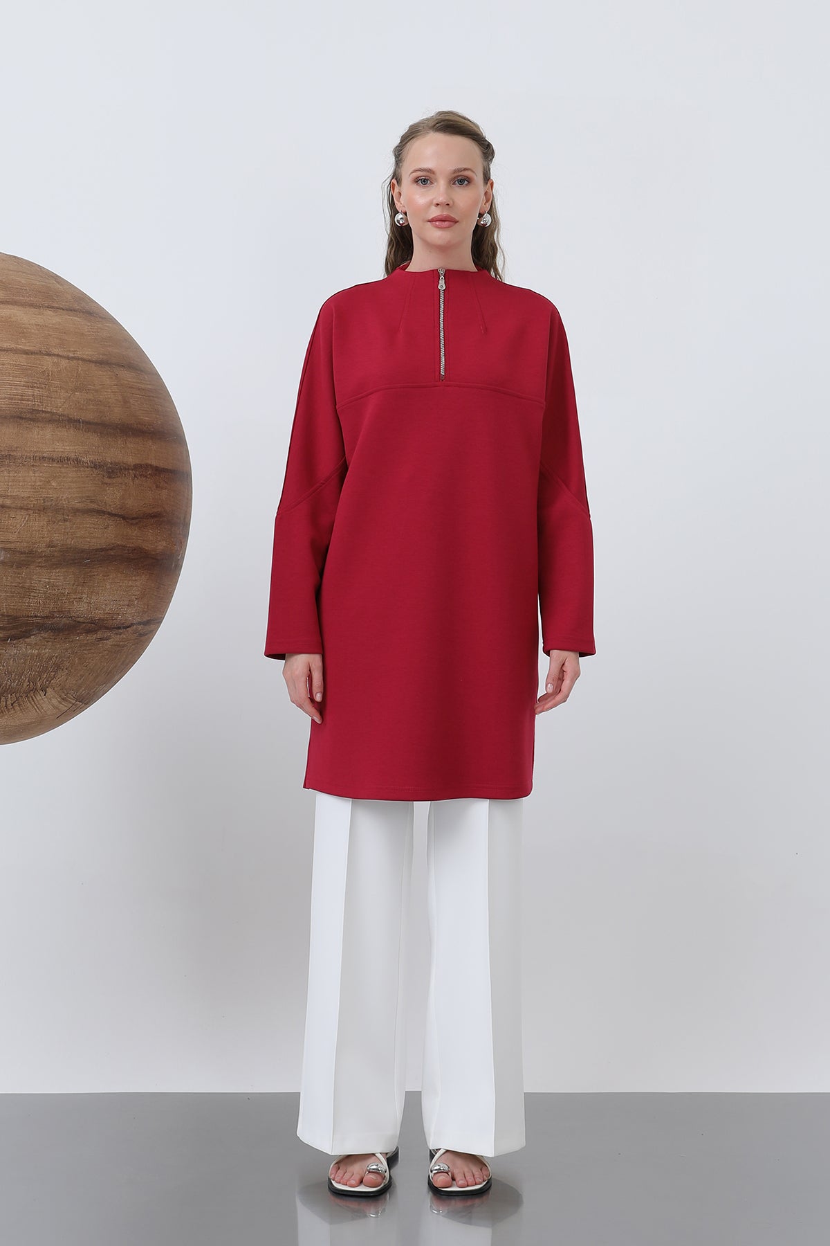 Kadın Önü Fermuar Detaylı Tunik - 10611TUN