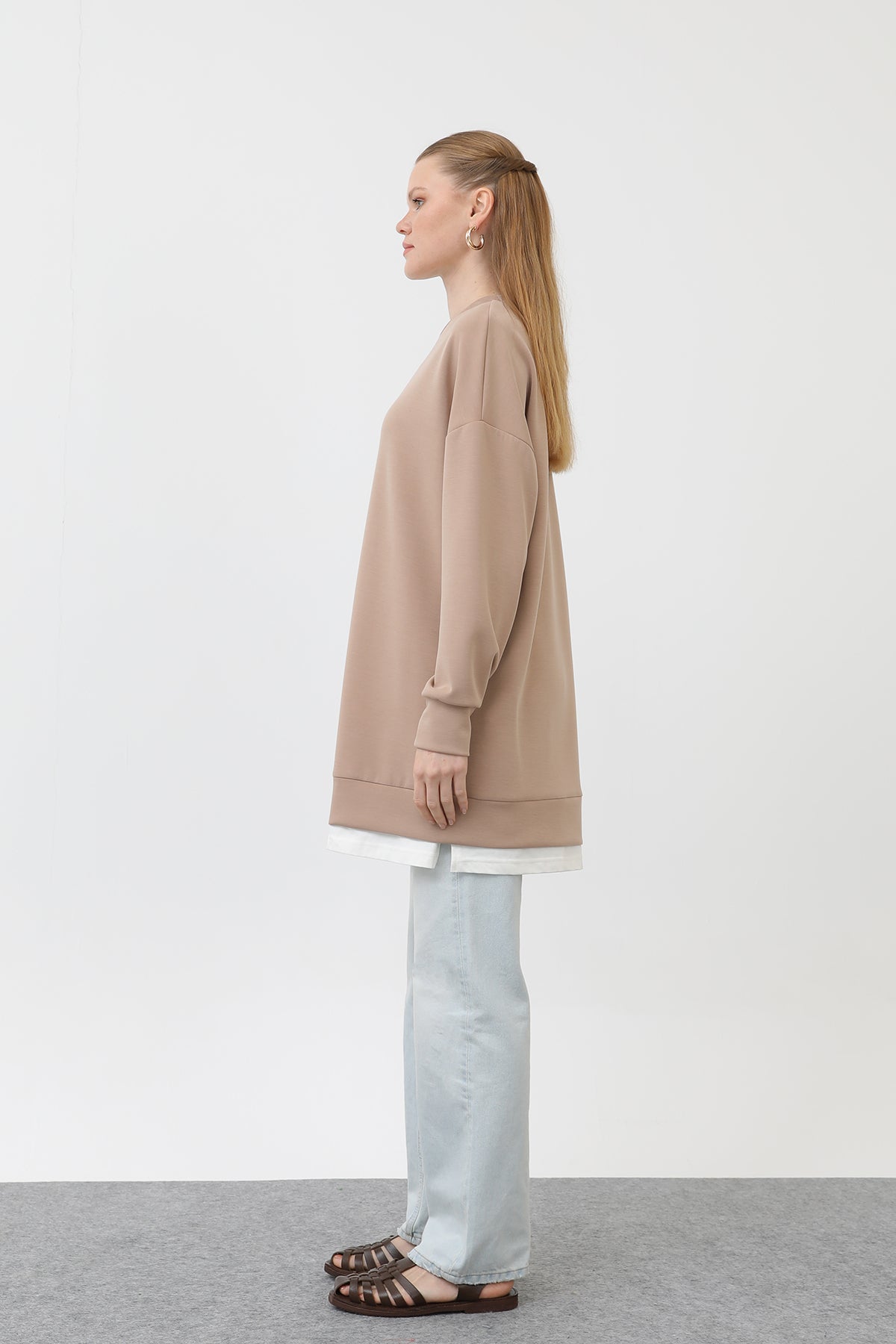 Kadın Önü Etiket Detaylı Tunik - 10613TUN