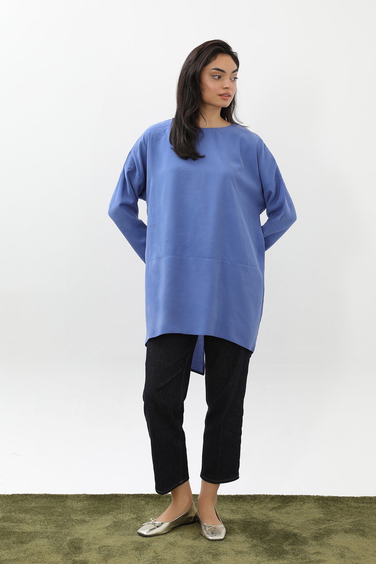 Kadın Arkası Çapraz Yırtmaçlı Tunik - 10675TUN