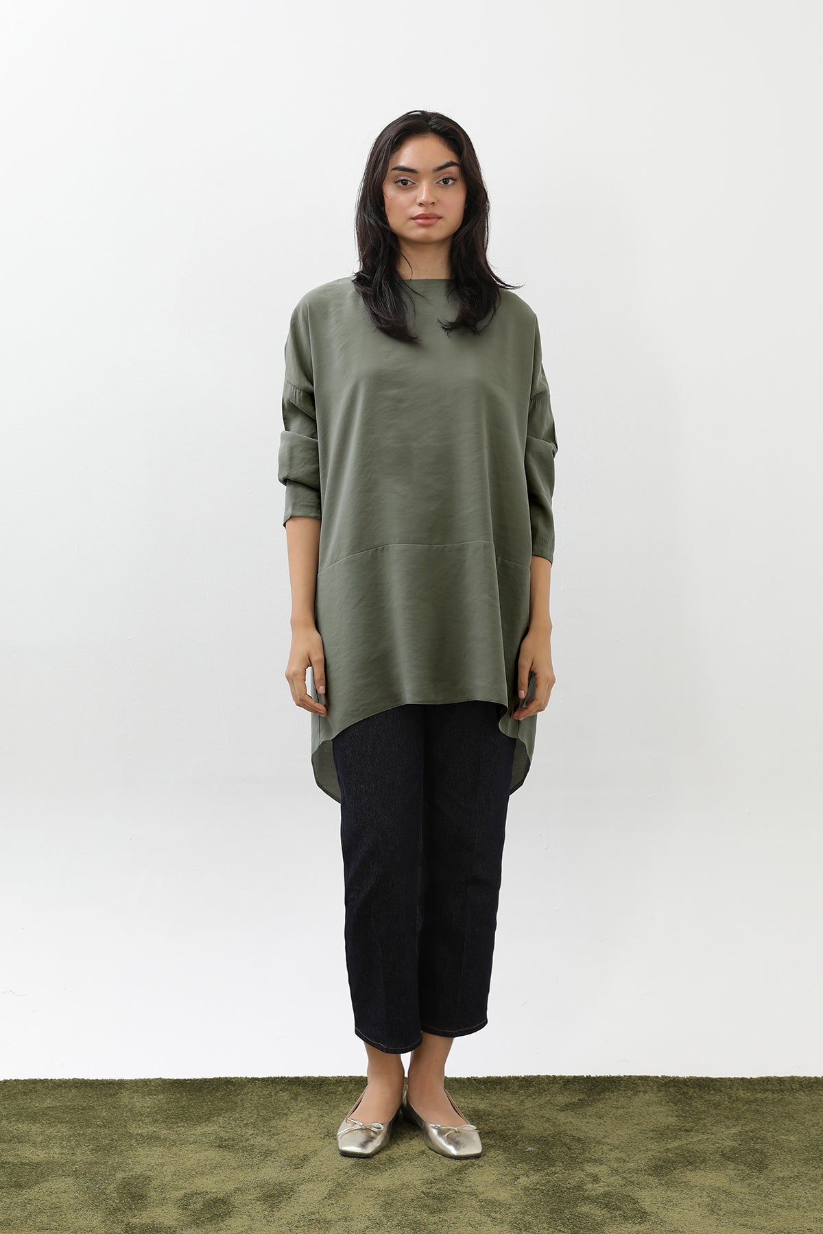 Kadın Arkası Çapraz Yırtmaçlı Tunik - 10675TUN