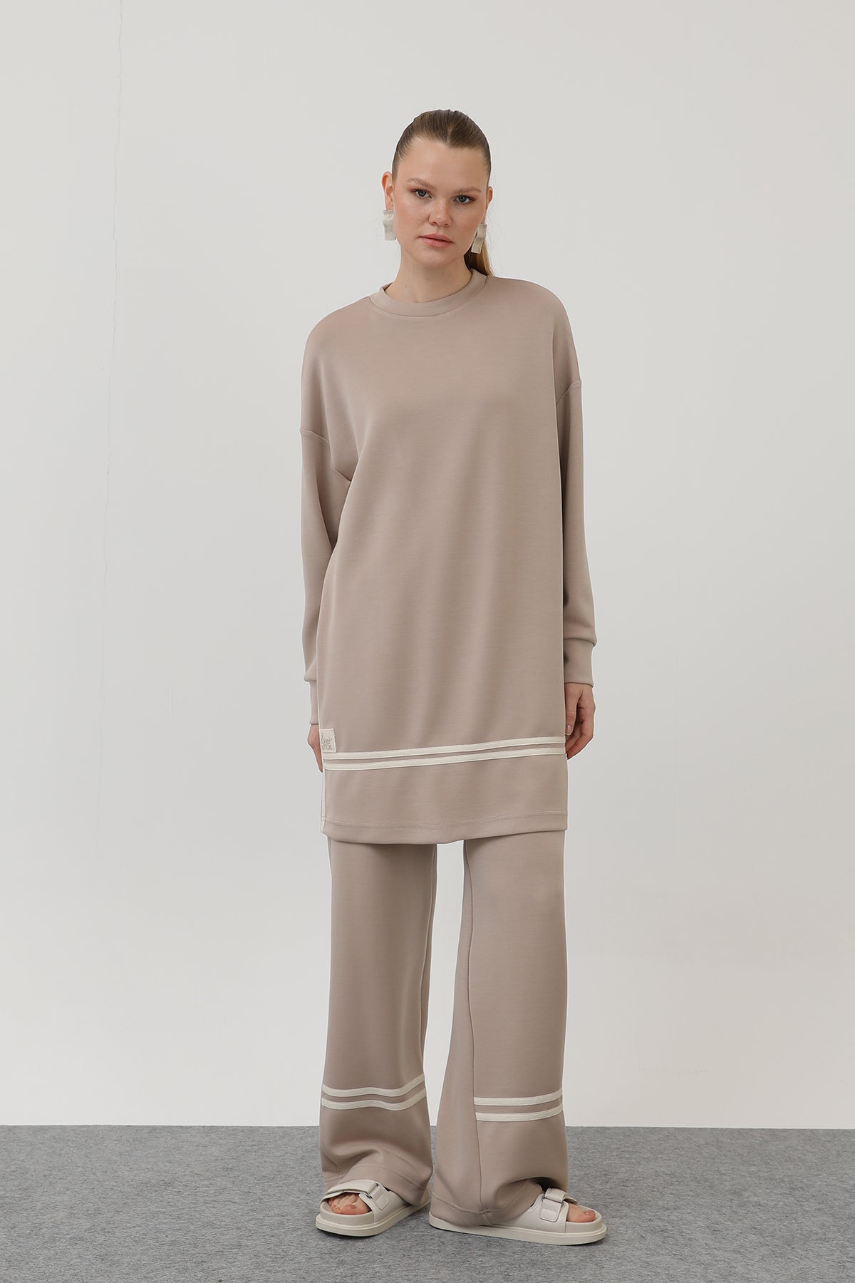 Kadın grogren detalylı takım - 14291TKS